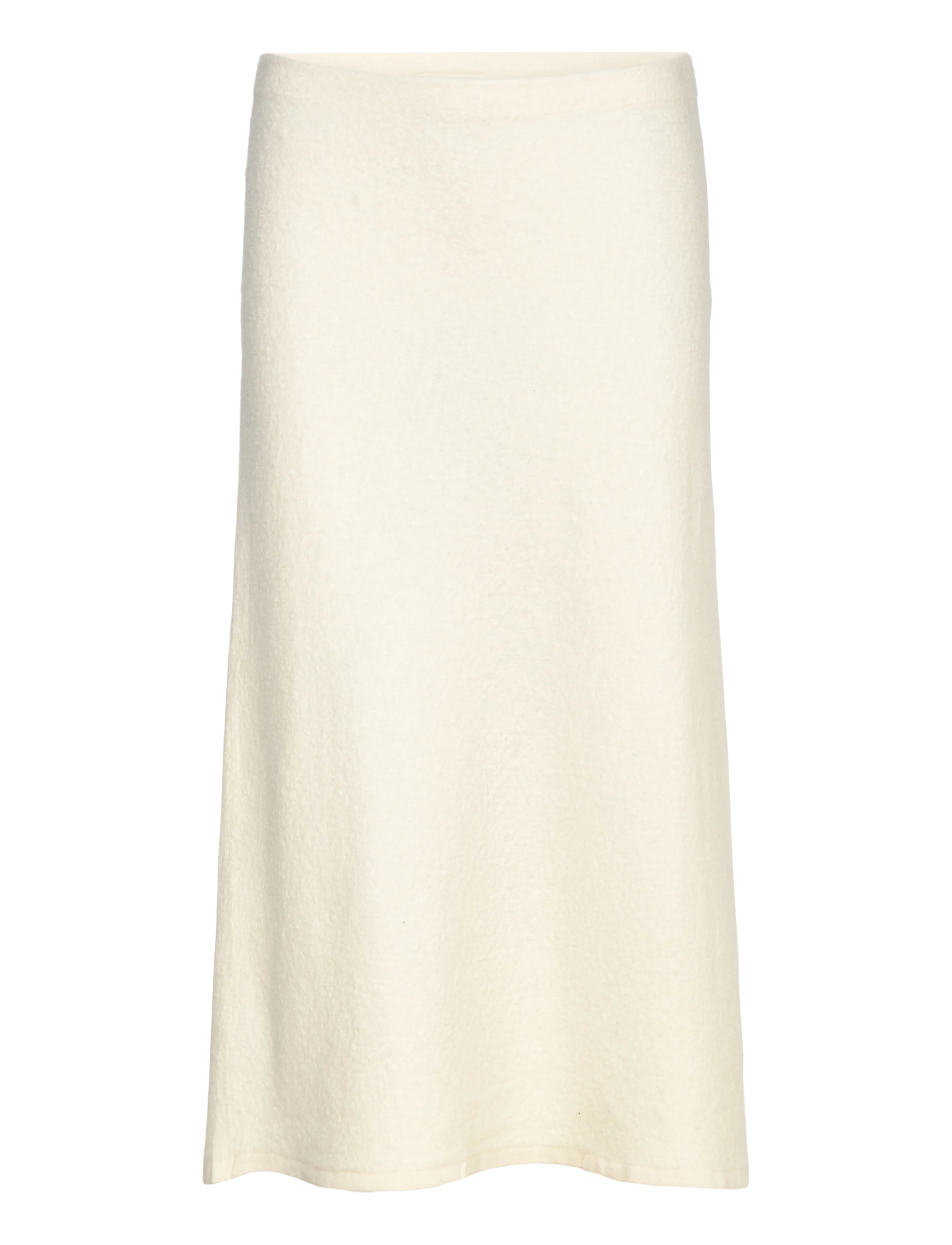 BOILED WOOL MIDI SKIRT - WHITE GREIGE