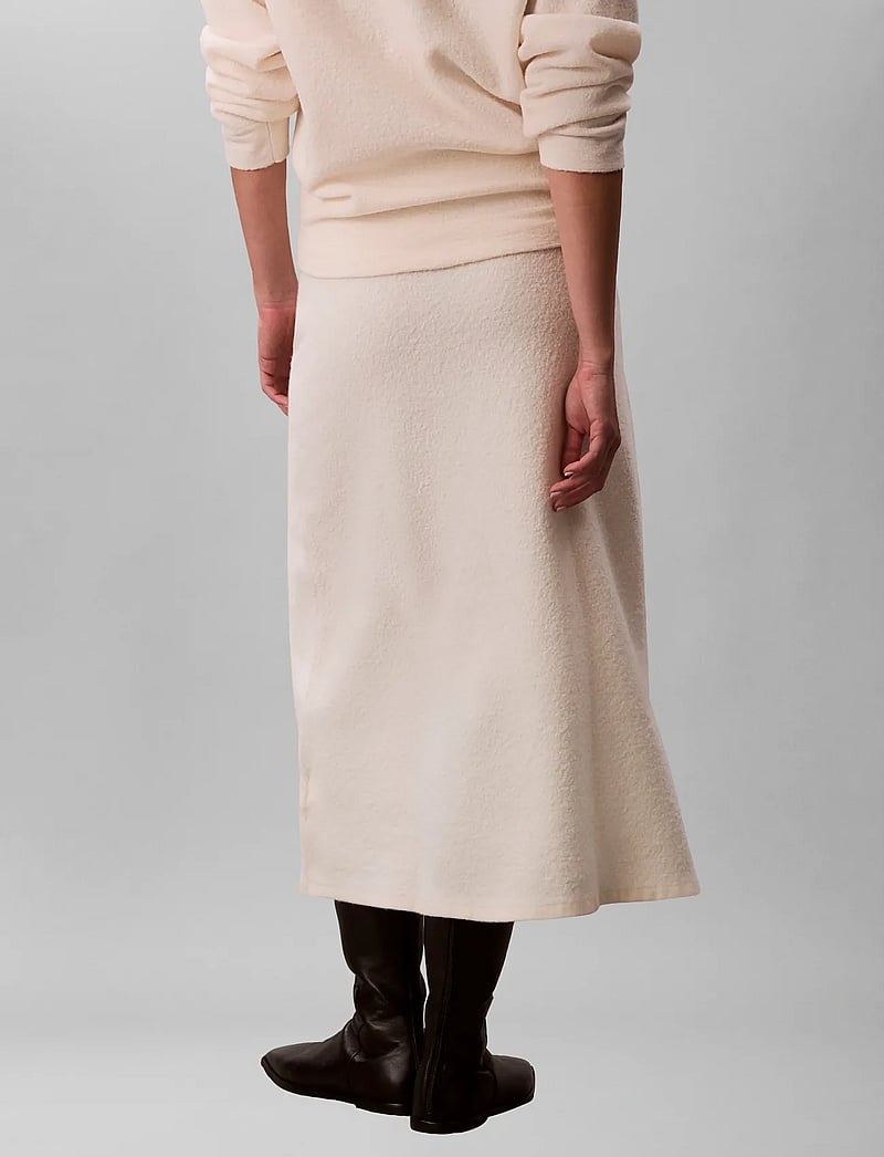 Calvin Klein - BOILED WOOL MIDI SKIRT - midi-röcke - white greige - 5