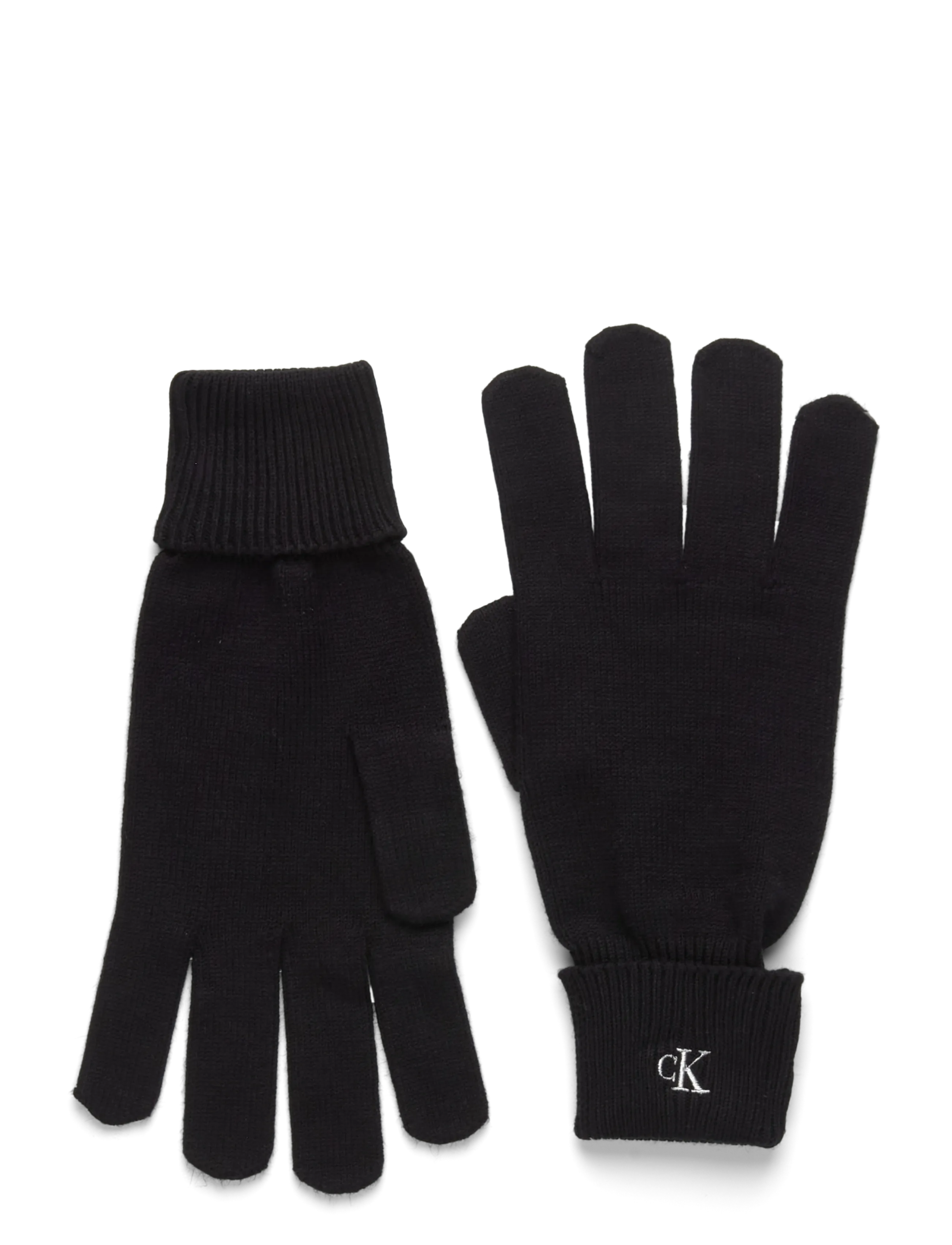 Calvin Klein - CK FINE RIB GLOVES - mützen & handschuhe - black - 1