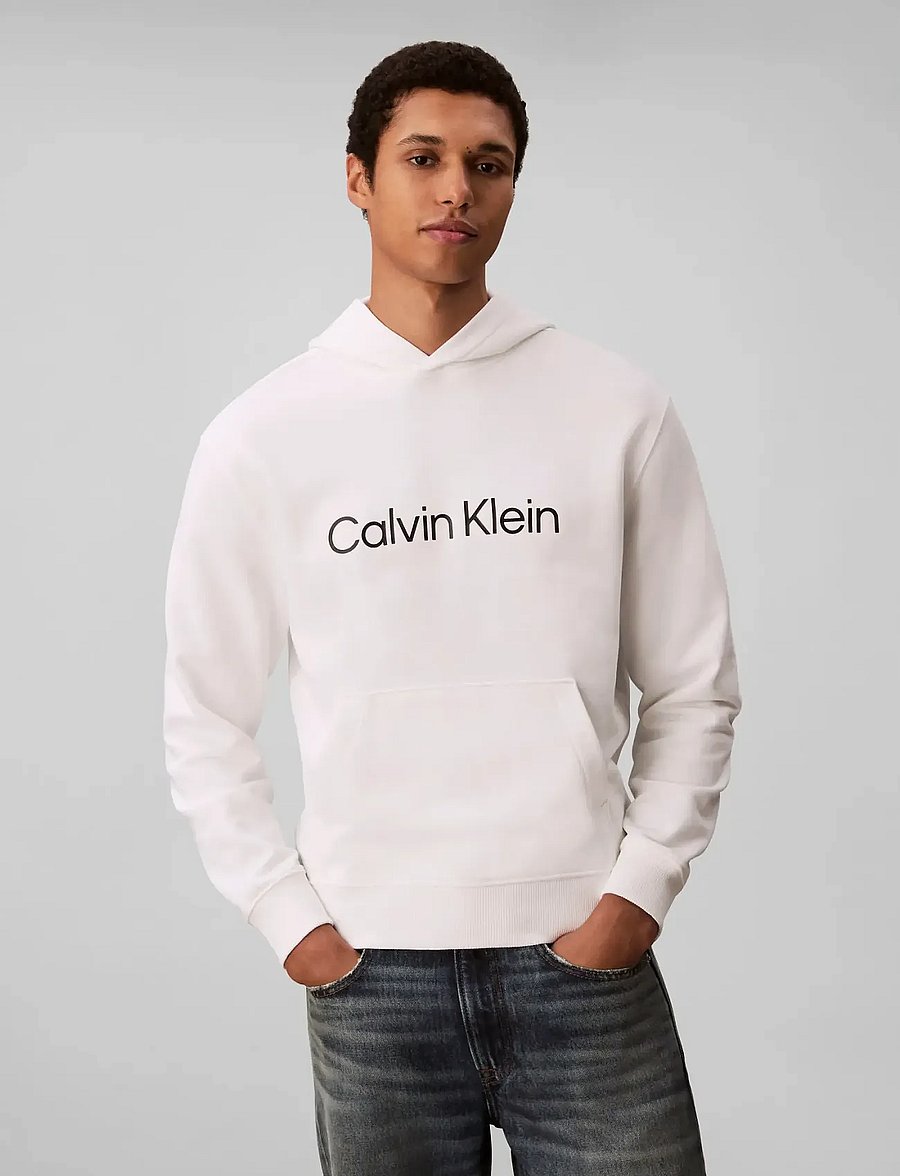 Calvin Klein - LS EU STANDARD LOGO 350TERRY PO - kapuzenpullover - bright white - 0