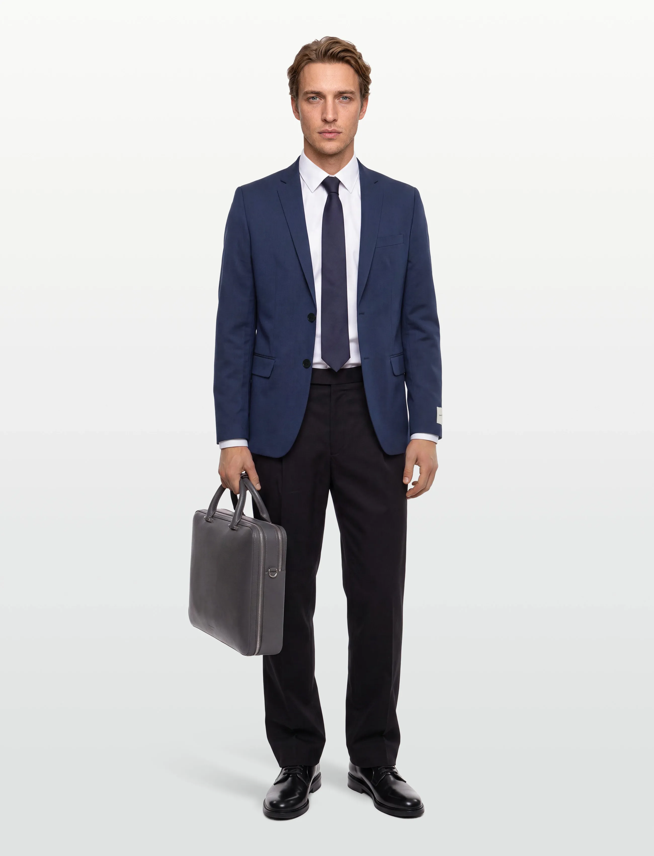 Calvin Klein - LS LINEN BLEND SLIM BLAZER - Ühe rinnatisega pintsakud - blue nights - 0