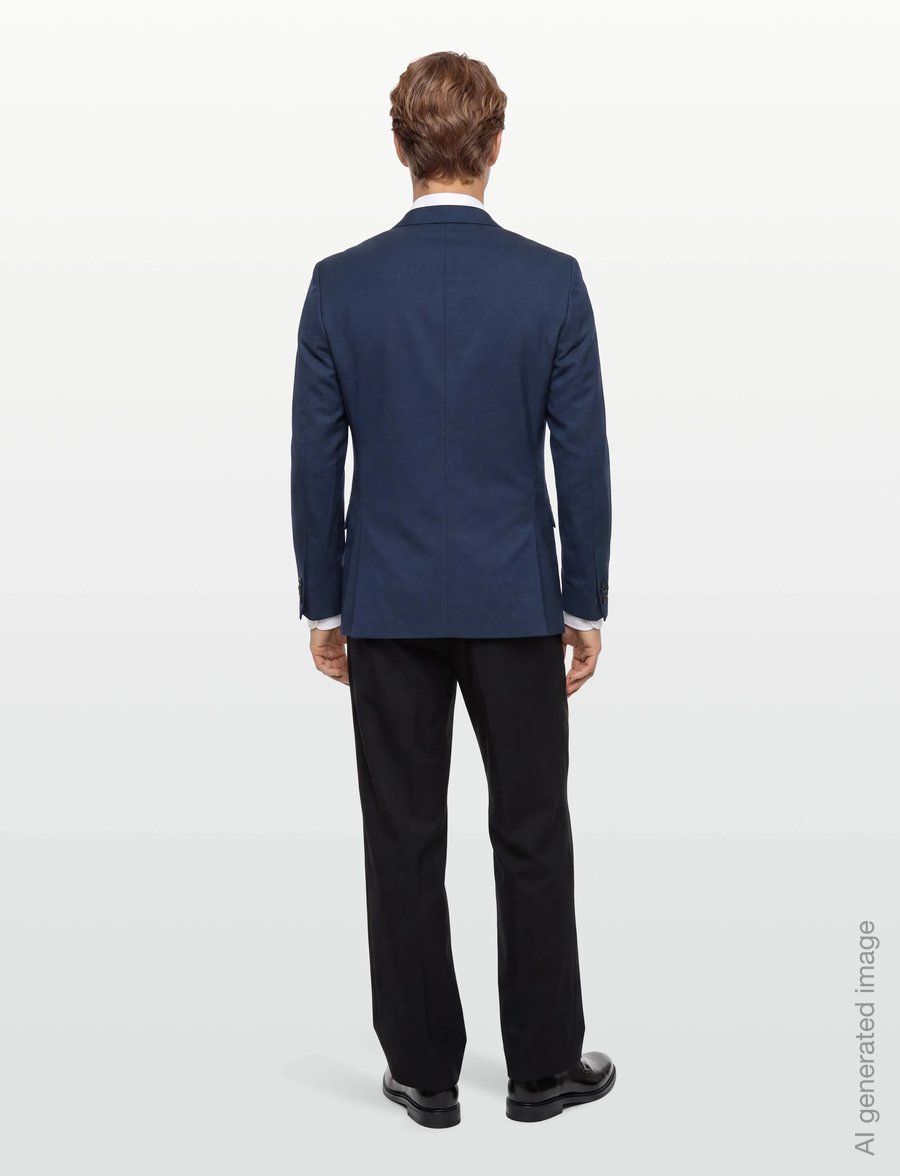 Calvin Klein - LS LINEN BLEND SLIM BLAZER - single breasted blazers - blue nights - 4