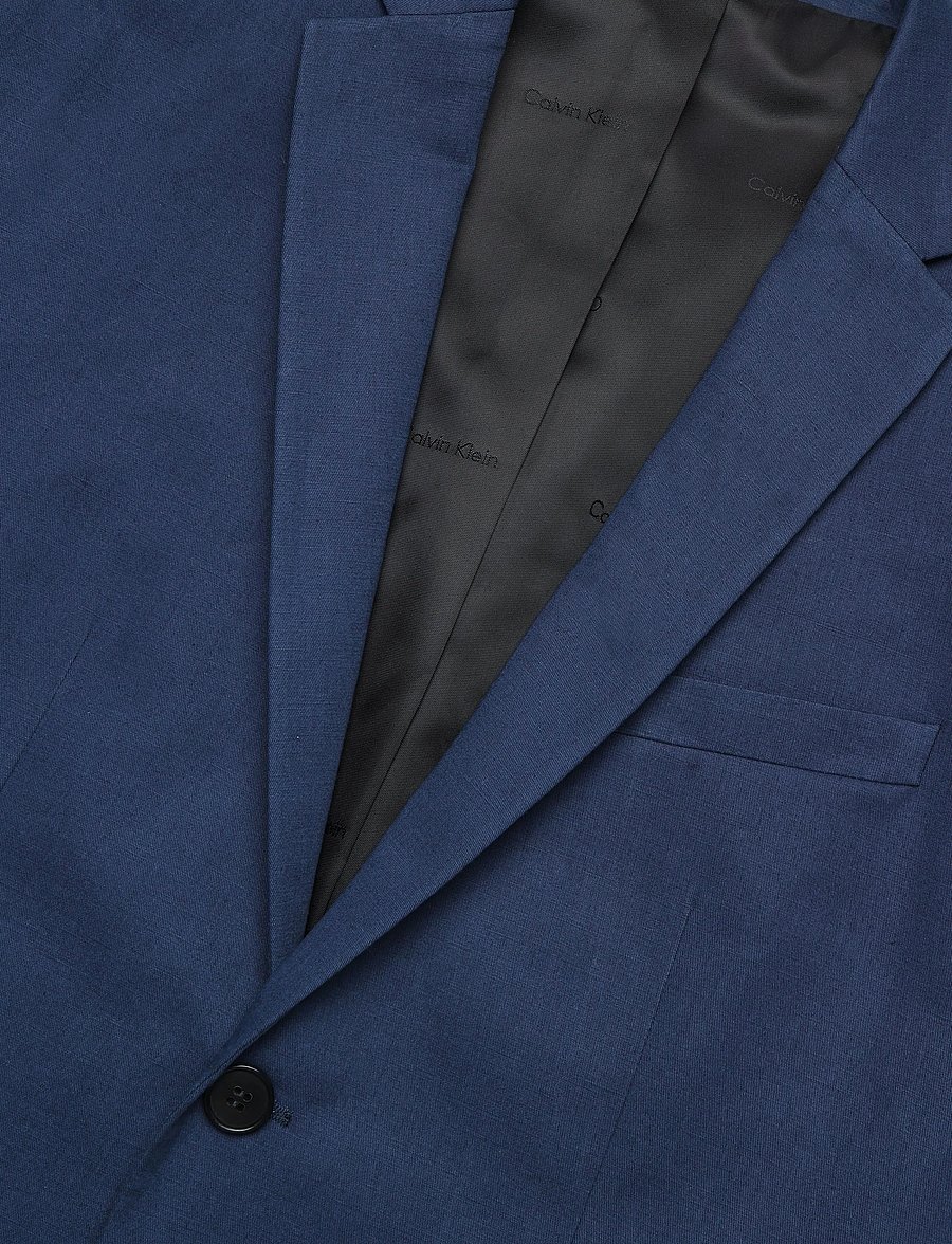 Calvin Klein - LS LINEN BLEND SLIM BLAZER - single breasted blazers - blue nights - 5