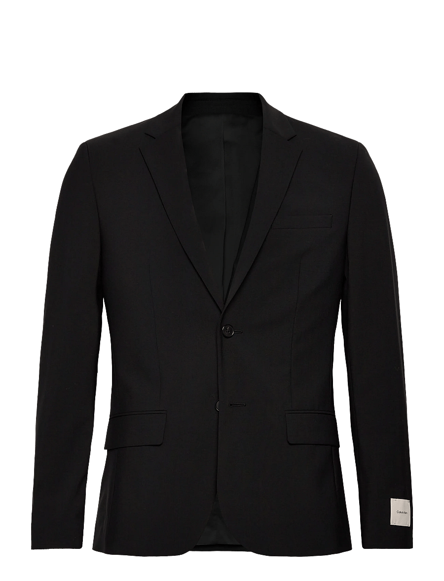 Calvin Klein - LS ITALIAN WL BLEND SLIM BLAZER - enkeltradede blazere - black - 1