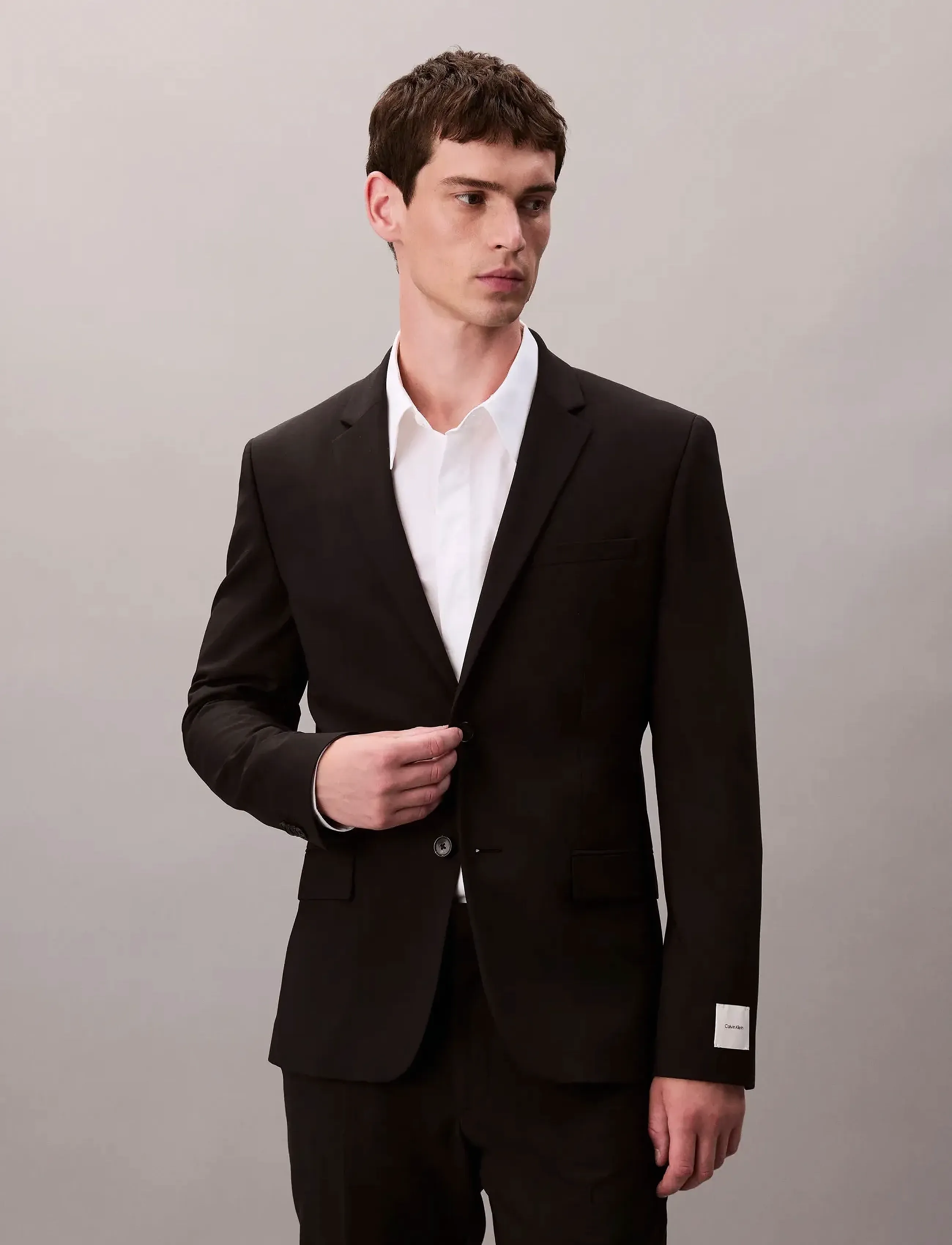 Calvin Klein - LS ITALIAN WOOL BLEND SLIM BLAZE - enkeltradede blazere - black - 4