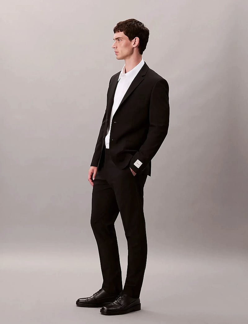 Calvin Klein - ITALIAN WOOL BLEND SLIM TROUSER - kostymbyxor - black - 3