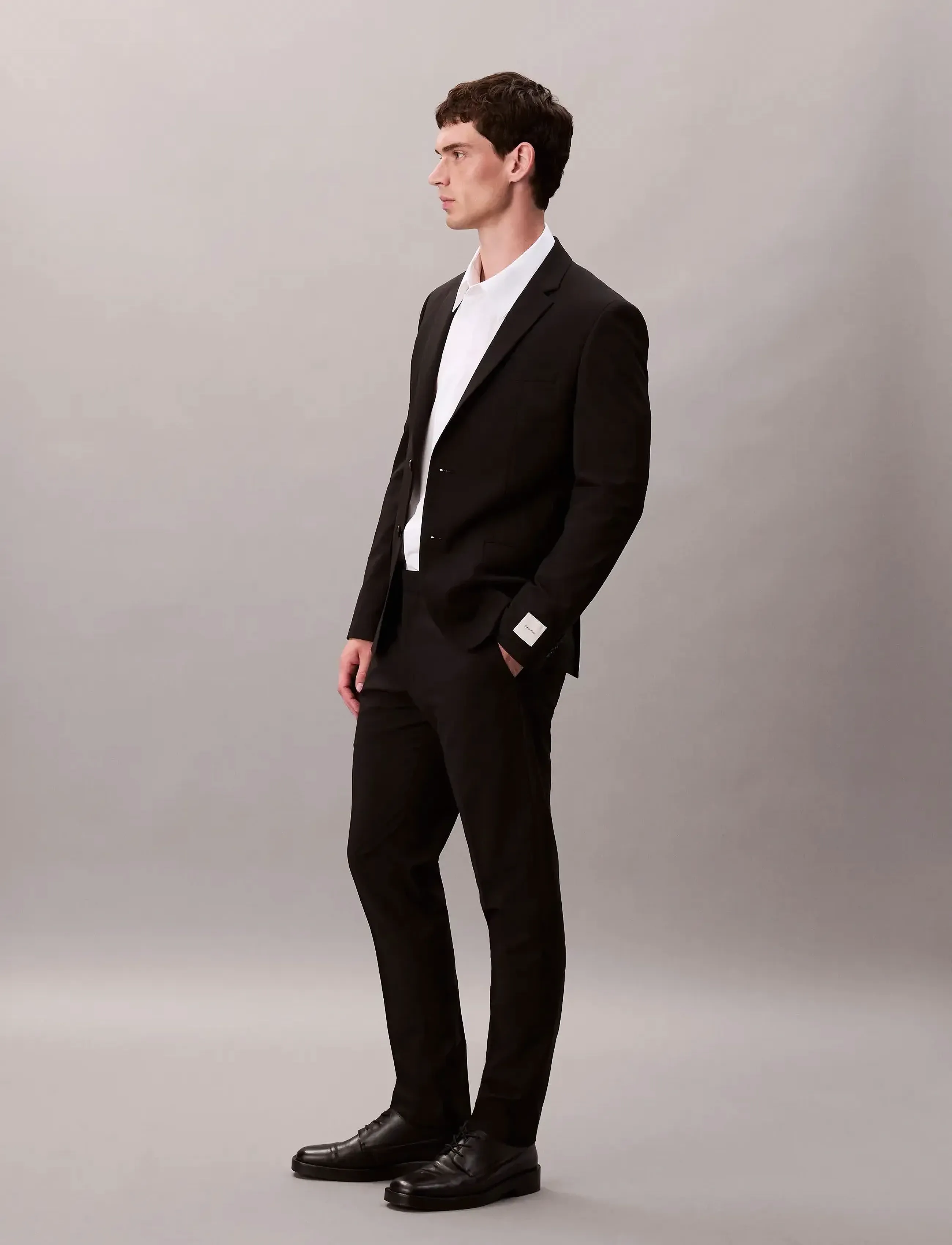 Calvin Klein - ITALIAN WOOL BLEND SLIM TROUSER - anzugshosen - black - 3