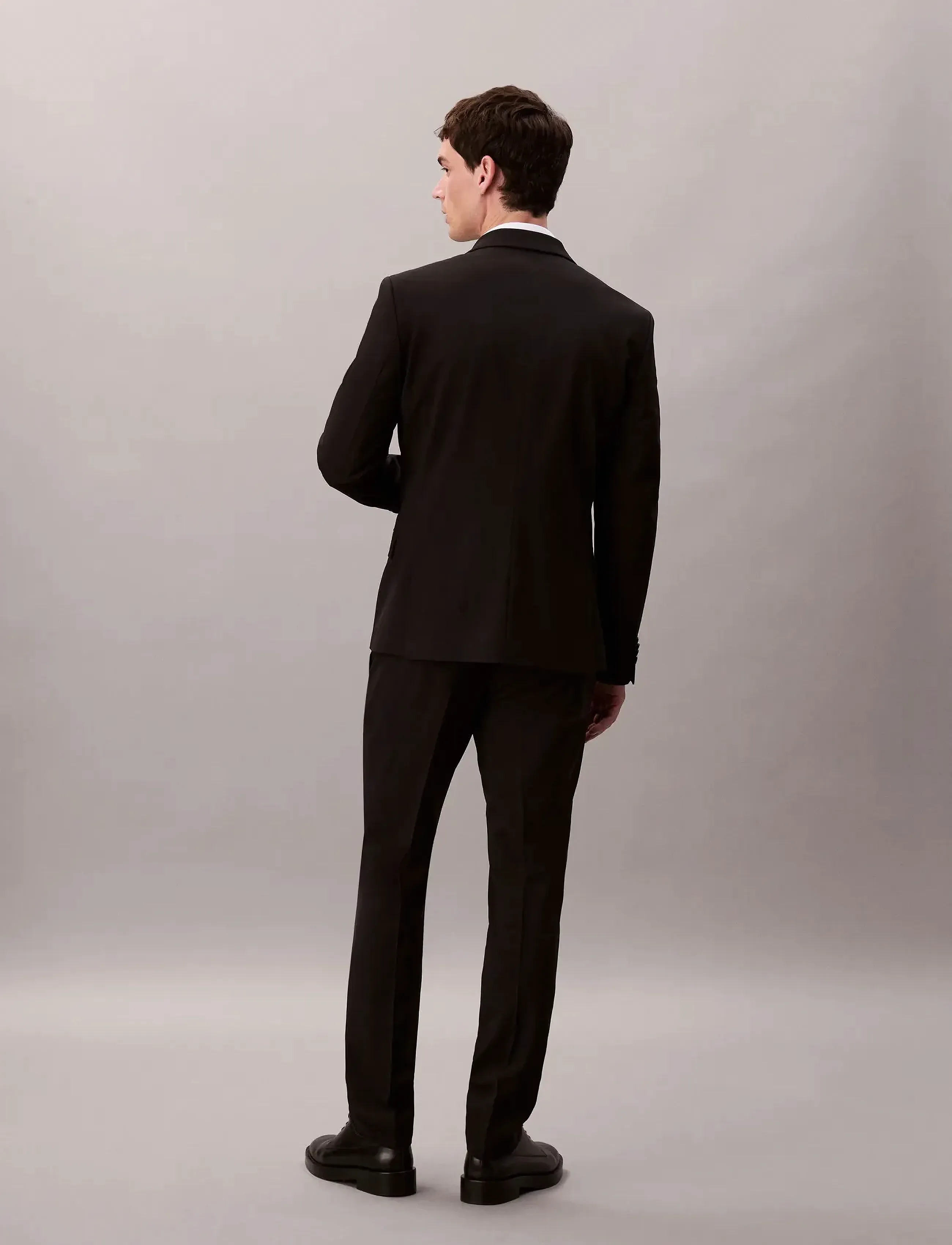 Calvin Klein - ITALIAN WOOL BLEND SLIM TROUSER - anzugshosen - black - 5