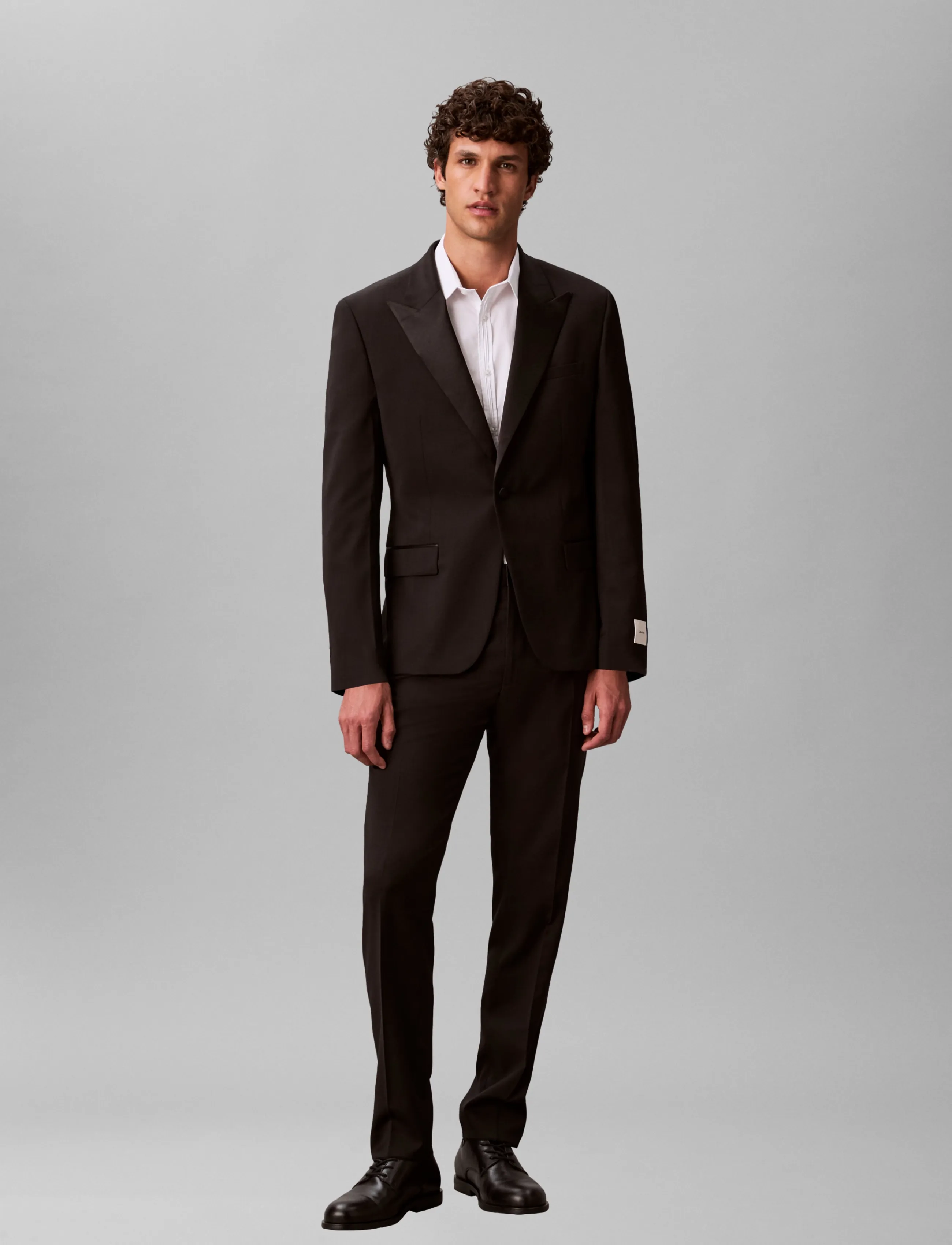 Calvin Klein Ls Tuxedo Italian Wl Slm Blzr, 52, Blazer, Schwarz - Single Breasted Männerswear