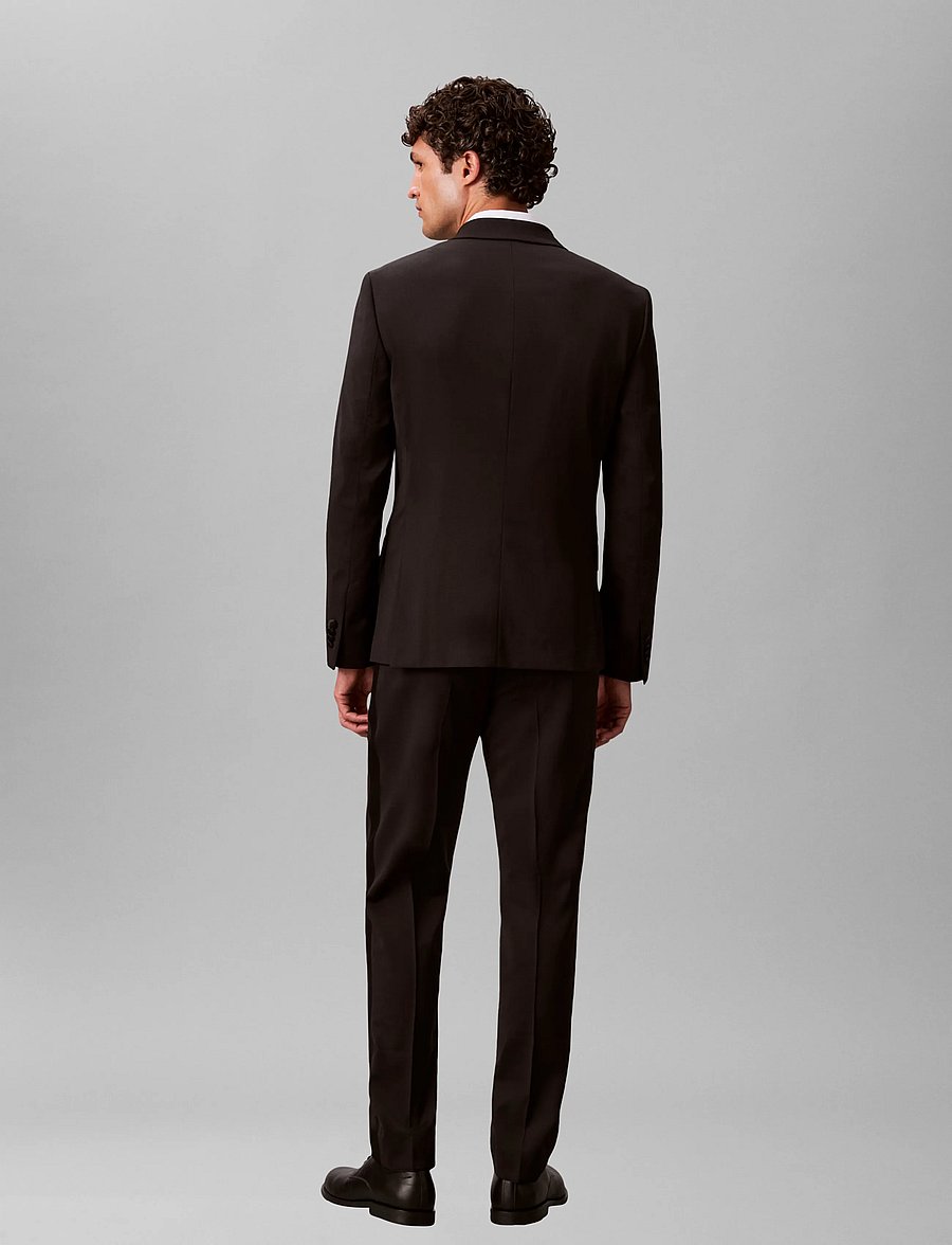 Calvin Klein - LS TUXEDO ITALIAN WL SLM BLZR - single breasted blazers - black - 2