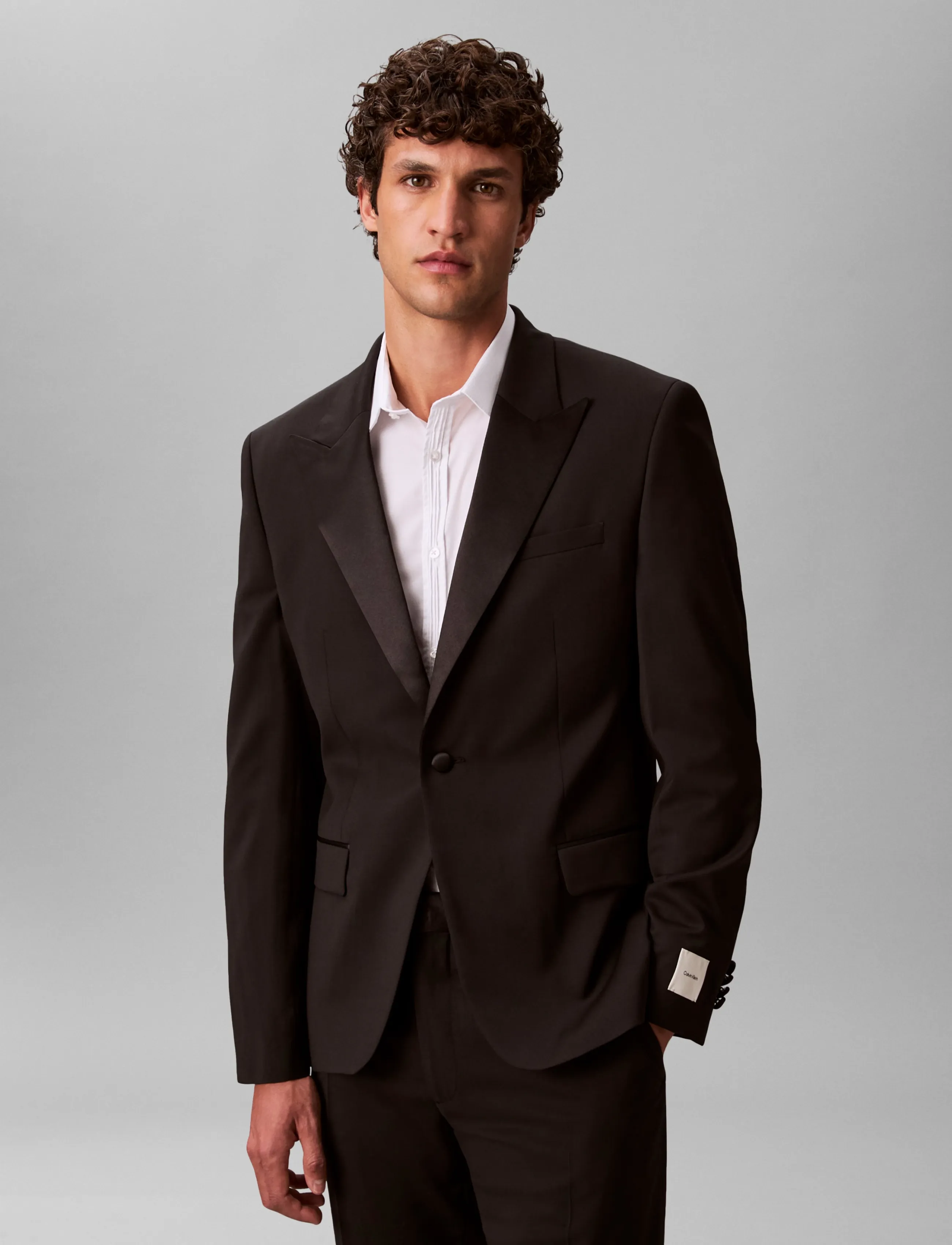 Calvin Klein - LS TUXEDO ITALIAN WL SLM BLZR - black - 3