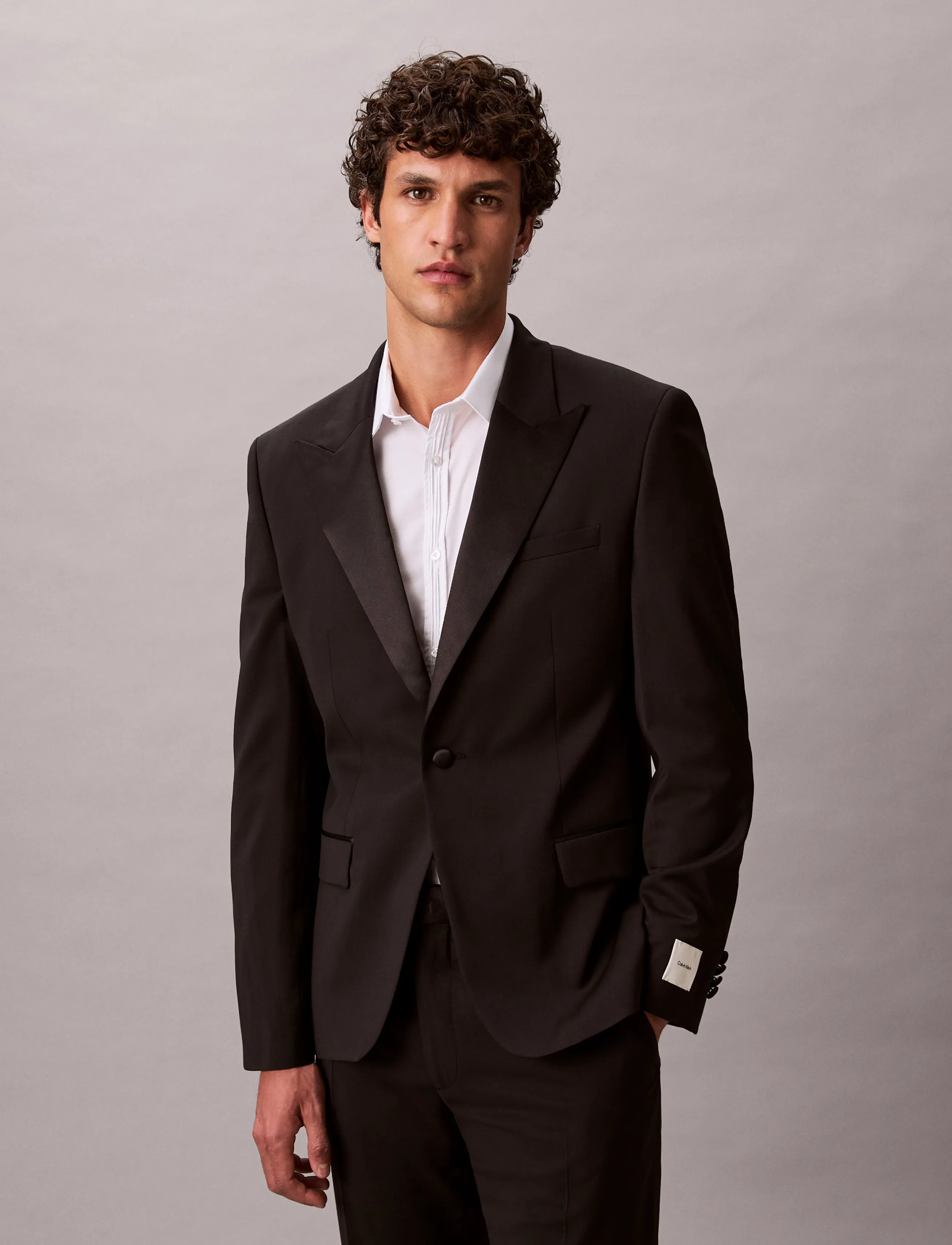 Calvin Klein LS TUXEDO ITALIAN WL SLM BLZR - Tänavastiil - BLACK / black