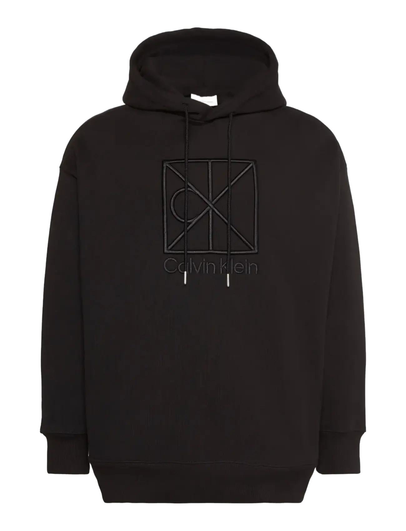 Calvin Klein HVY WEIGHT TERRY CK EMBLEM HOODI - Svetarit & Hupparit - BLACK / black