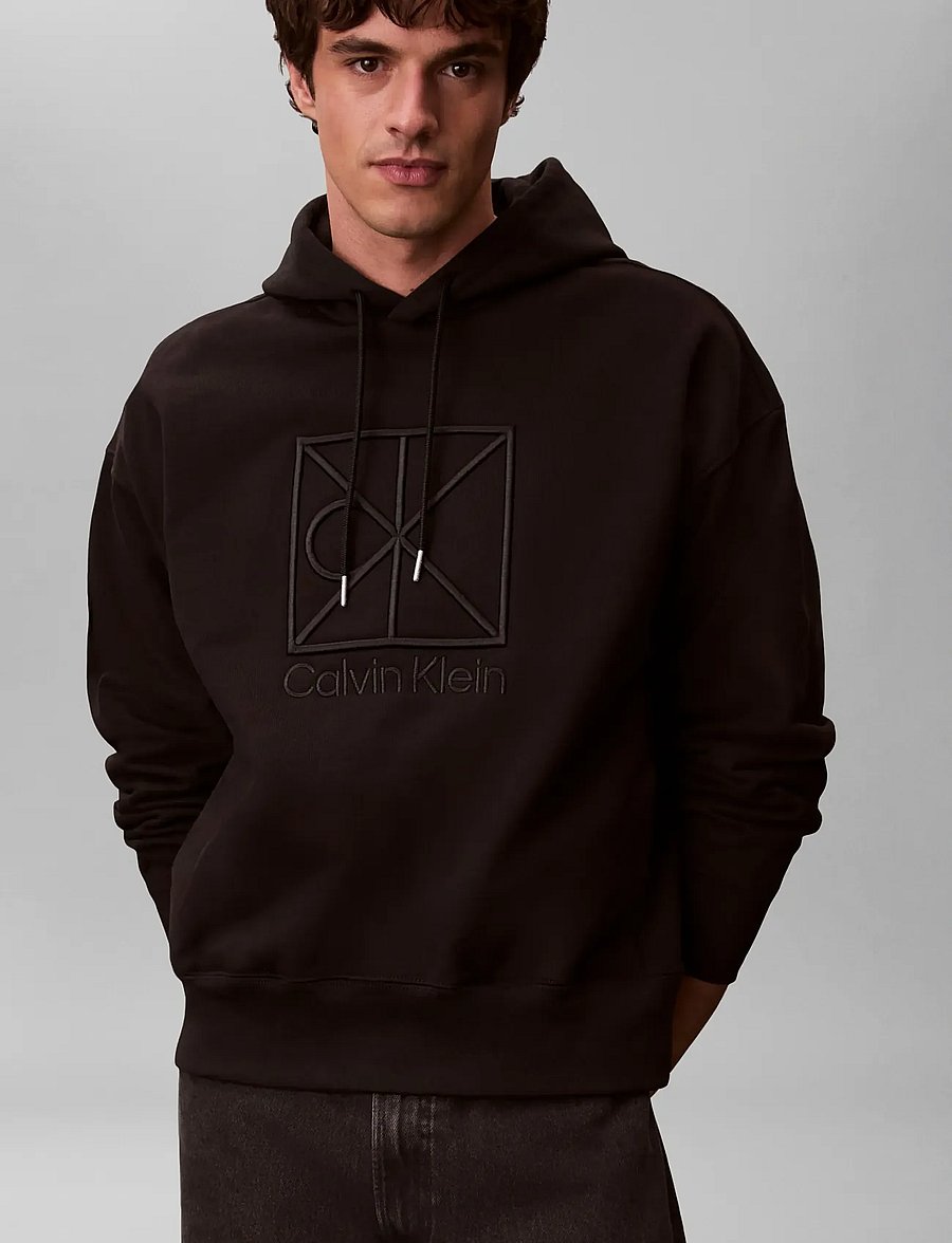 Calvin Klein - HVY WEIGHT TERRY CK EMBLEM HOODI - hættetrøjer - black - 4