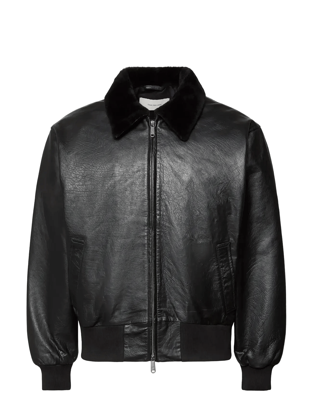 Calvin Klein | Ls Leather Bomber W/ Shearling C | S