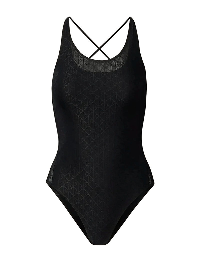 Calvin Klein - MONOGRAM MESH BODYSUIT - besondere anlässe - black - 1