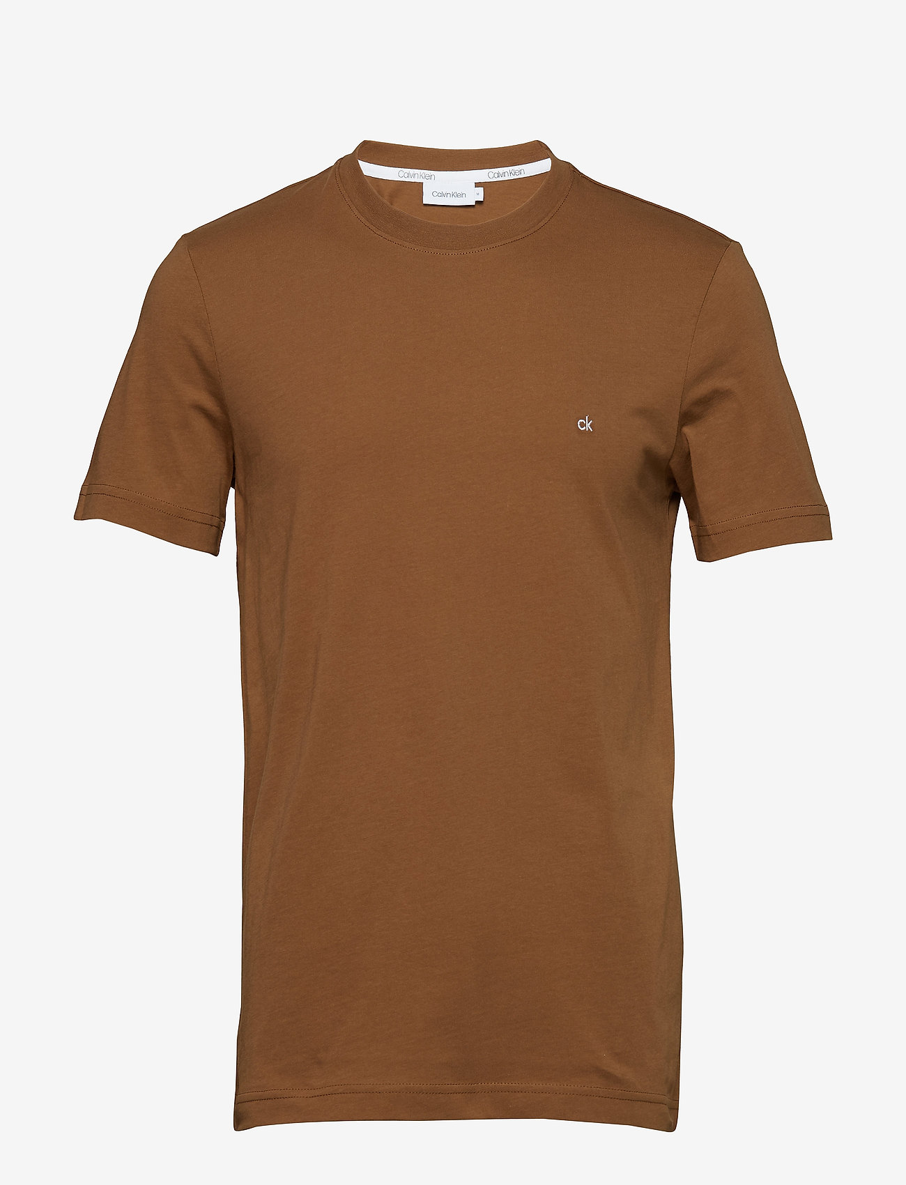 Calvin Klein - COTTON LOGO EMBROIDERY T-SHIRT - ck ginger nut - 0