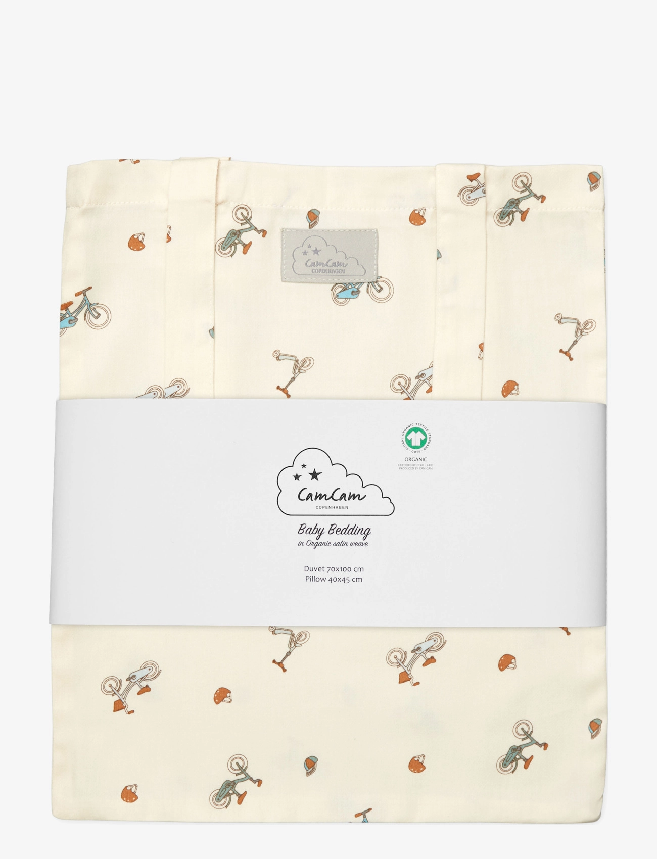 Cam Cam Copenhagen - Bedding Set, Baby, 70x100cm - GOTS - Carousel - gultas veļas komplekti - bicycles - 1
