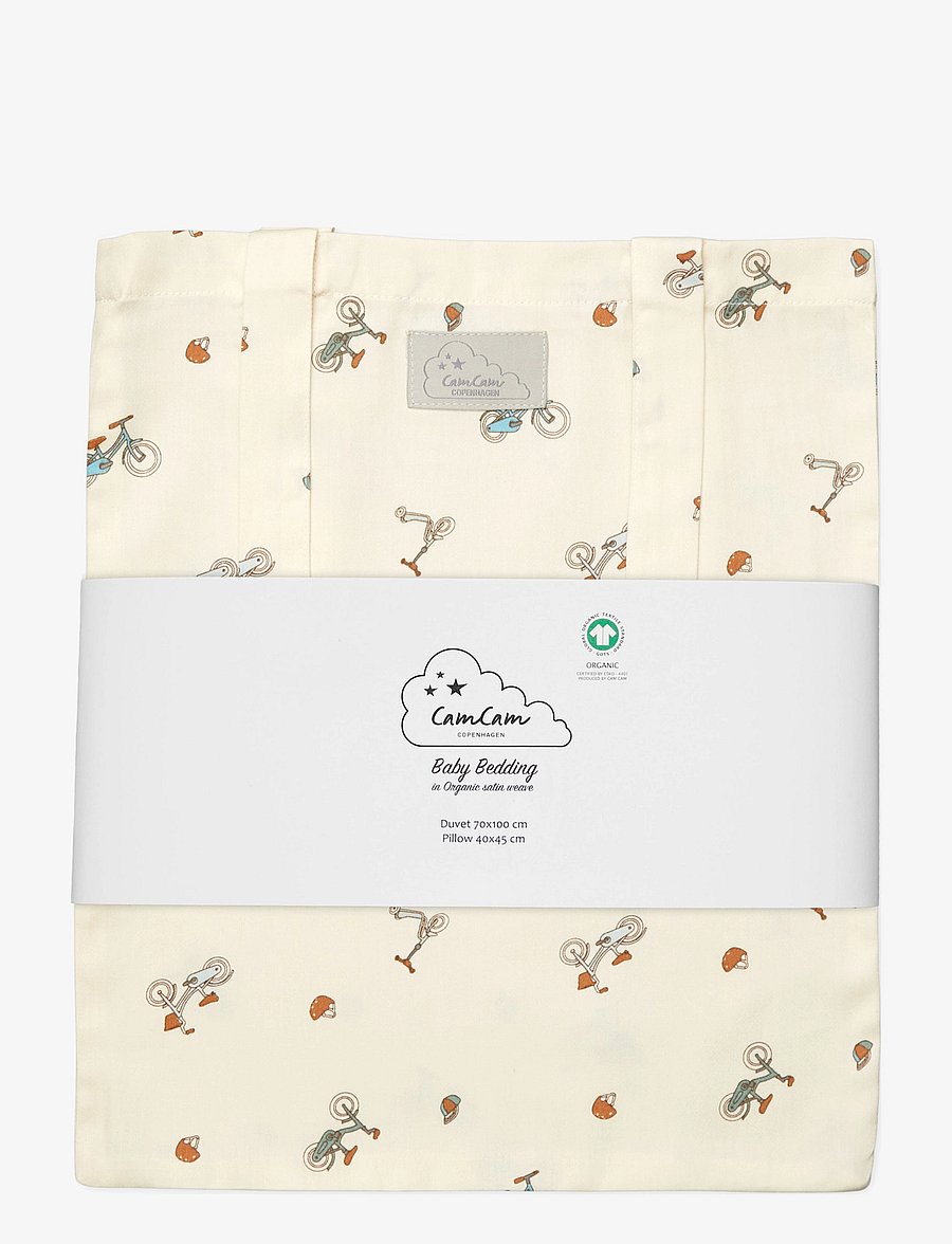 Cam Cam Copenhagen - Bedding Set, Baby, 70x100cm - GOTS - Carousel - gultas veļas komplekti - bicycles - 1