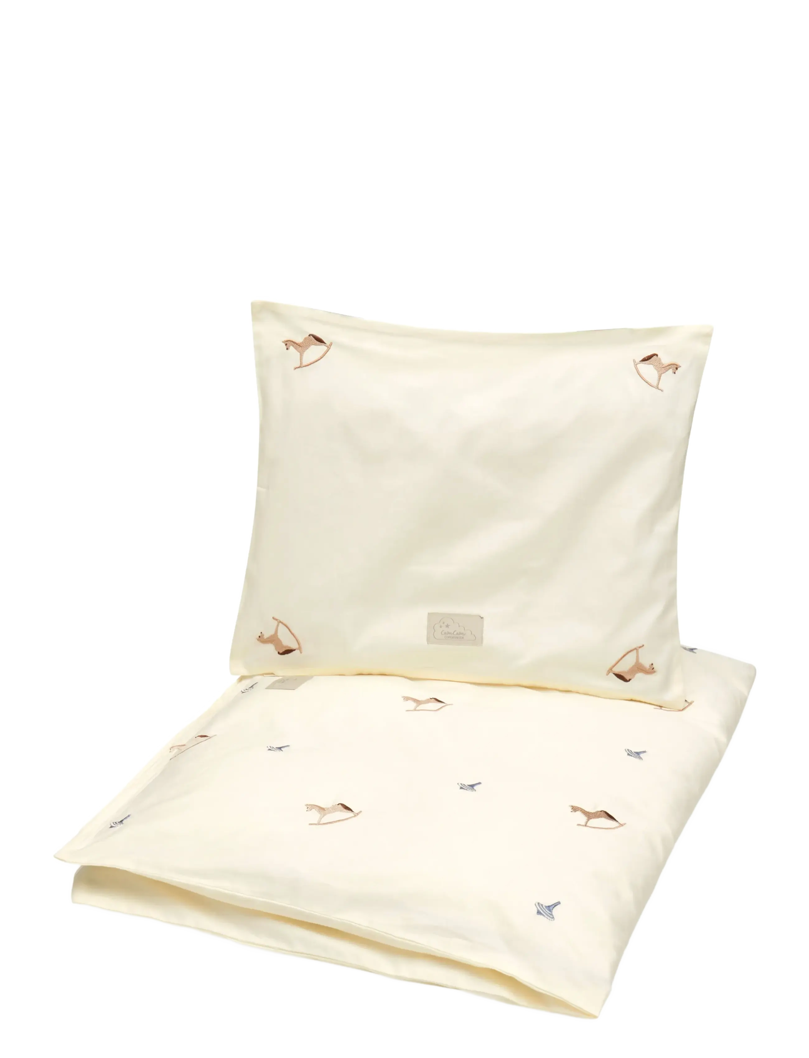 Cam Cam Copenhagen Embroidered Baby Bedding Set, 70X100Cm Gots Blueberries, Bed Sæt, Creme, Str: 70X100CM