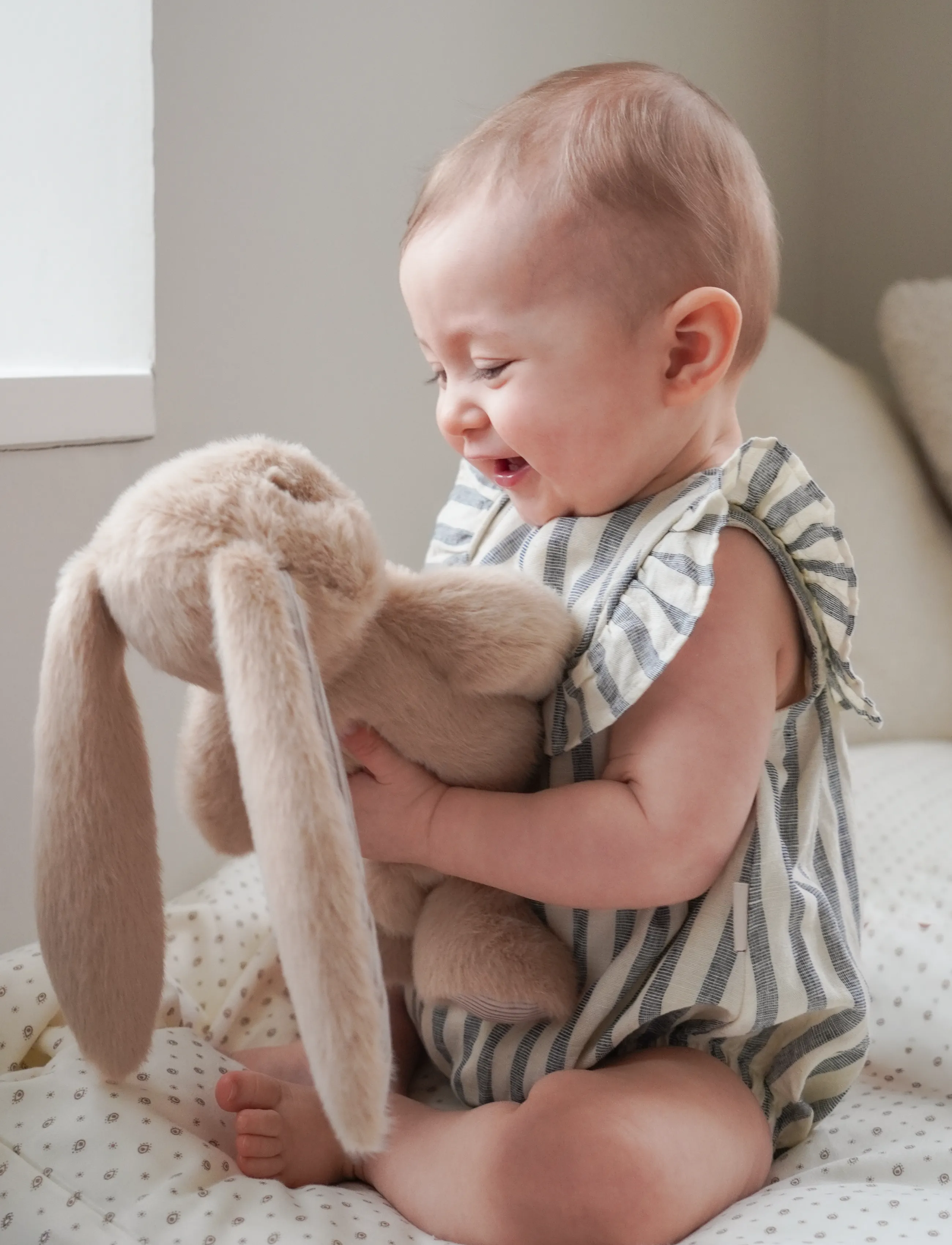 Cam Cam Copenhagen - Billie Bunny medium - Off-White/ Augusta - bamser - latte / classic stripes camel - 0