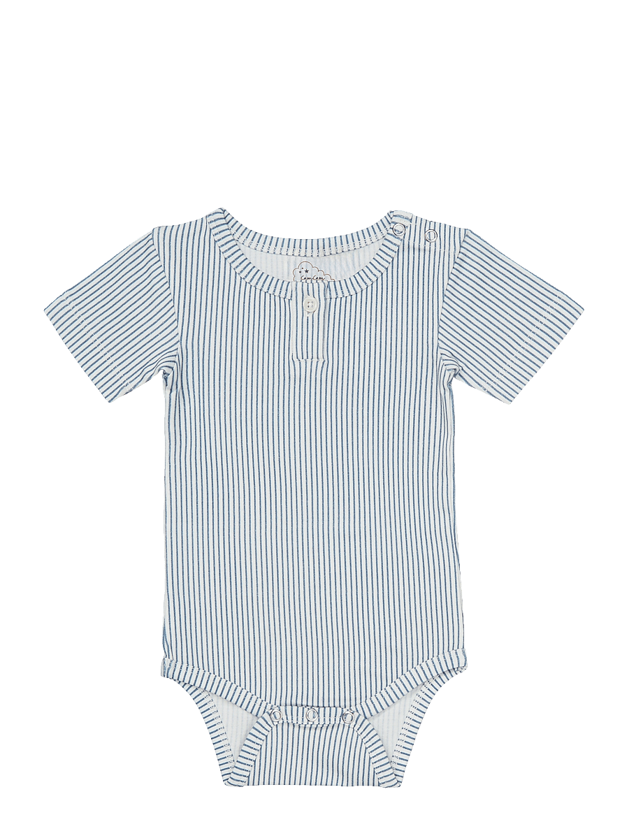 Cam Cam Copenhagen - Short Sleeved Body Elliot - kurzärmelige bodys - classic stripes blue - 0