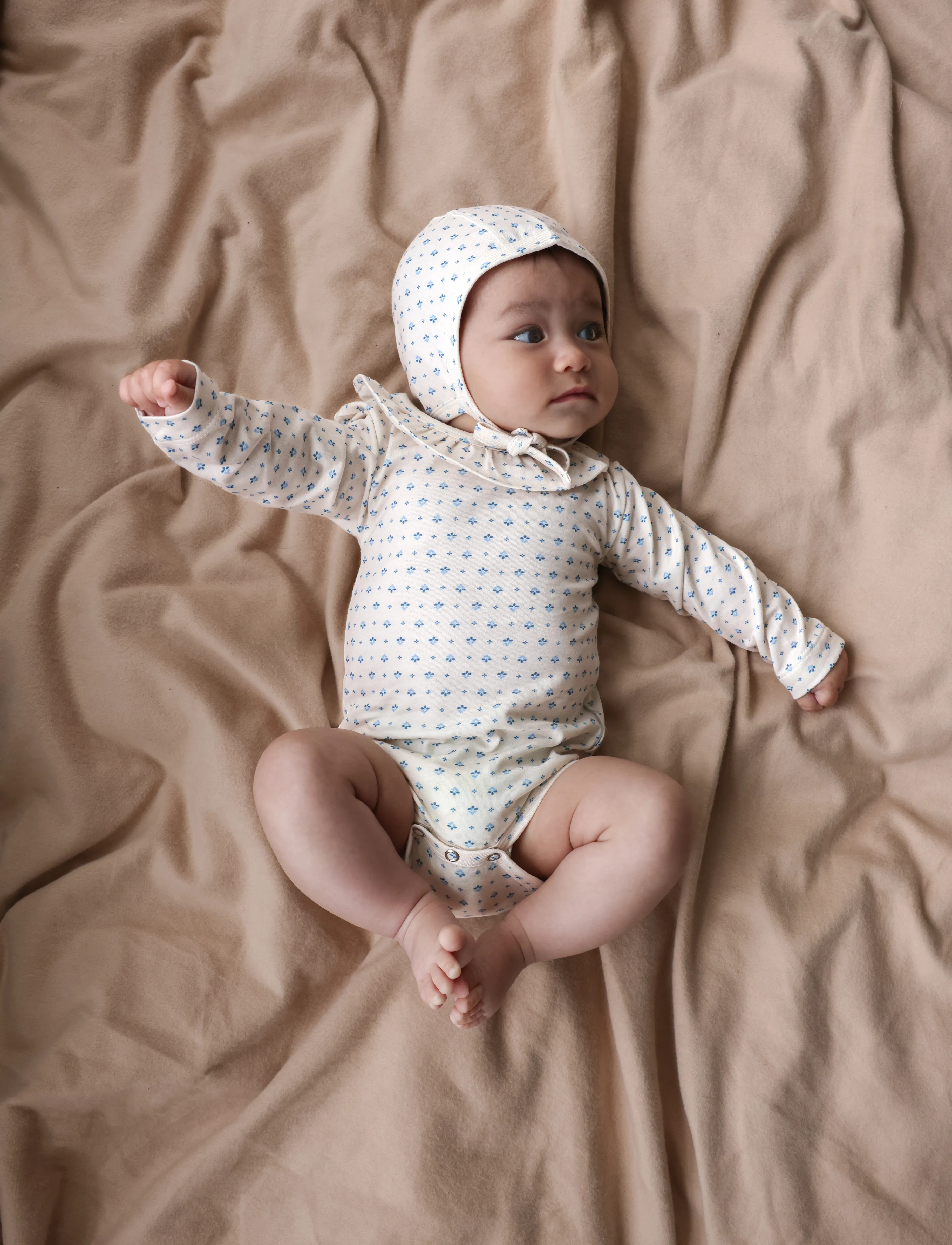 Cam Cam Copenhagen Baby Bonnet, 3-6M, Cream, Huer > Babyhuer, Børn