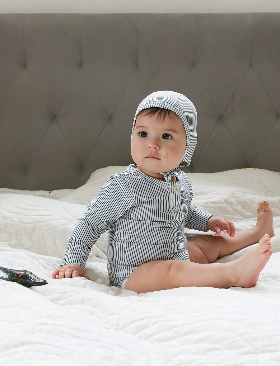 Cam Cam Copenhagen - Baby Bonnet - beebimütsid - classic stripes blue - 0