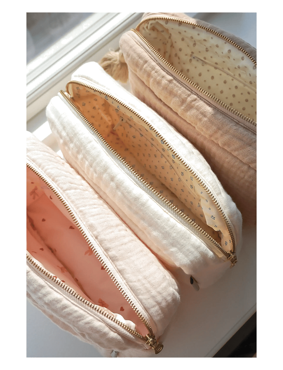 Cam Cam Copenhagen - Muslin Toiletry Bag - OCS - Shell - baden - latte - 1