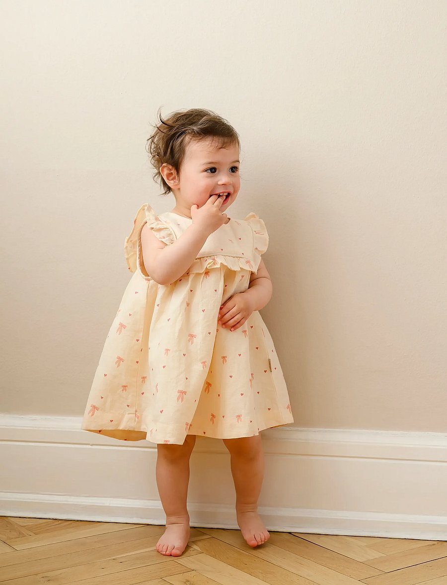 Cam Cam Copenhagen - Betty Dress, 68 cm - GOTS - Summer Stripes - robes pour bébés à manches courtes - bows - 0