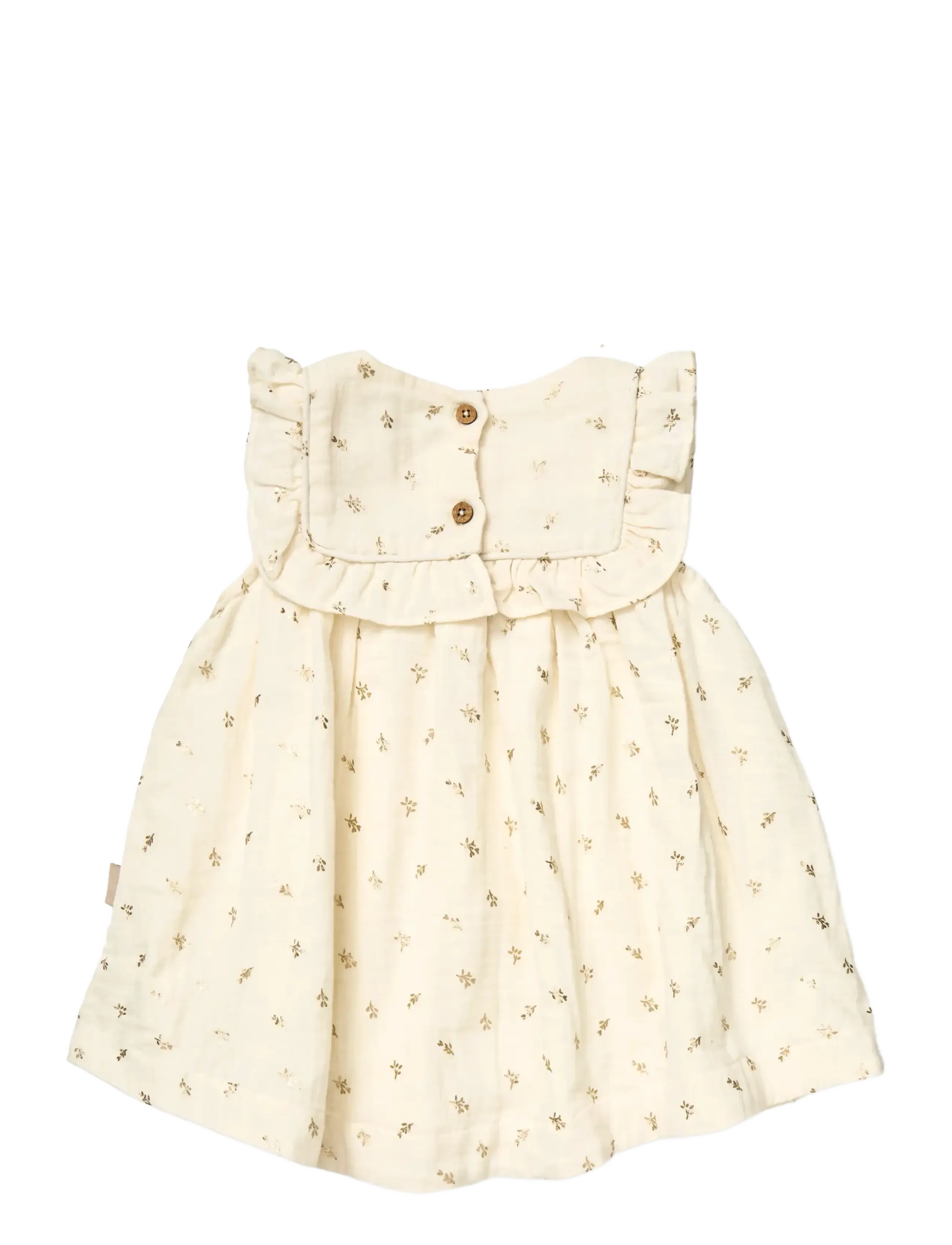 Cam Cam Copenhagen - Betty Dress, 80 cm - GOTS - Gold Flower - kūdikių suknelės trumpomis rankovėmis - gold flower - 2