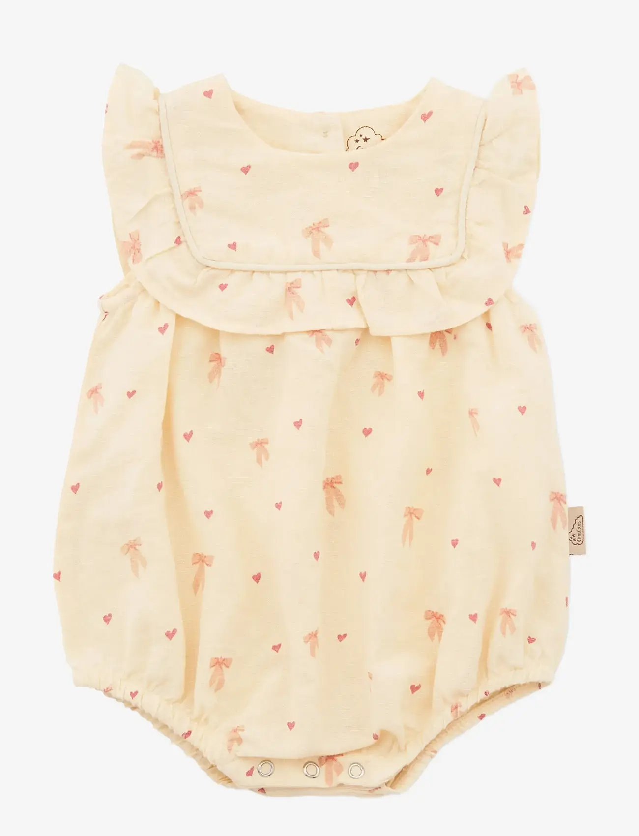 Cam Cam Copenhagen - Edith Romper, 80 cm - GOTS - Gold Flower - Ärmlösa bodies - bows - 1