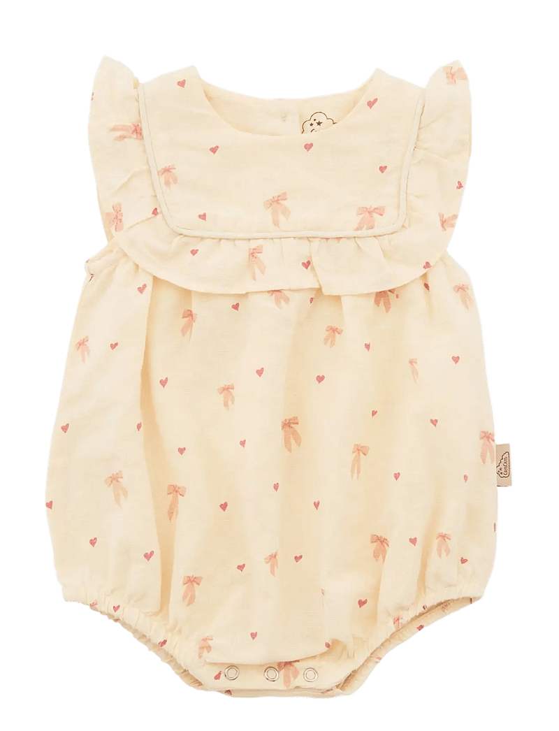 Cam Cam Copenhagen - Edith Romper, 80 cm - GOTS - Gold Flower - Ärmlösa bodies - bows - 1