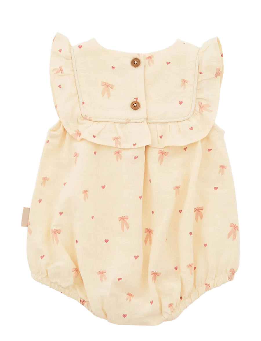 Cam Cam Copenhagen - Edith Romper, 74 cm - GOTS - Gold Flower - Ärmellose bodys - bows - 2