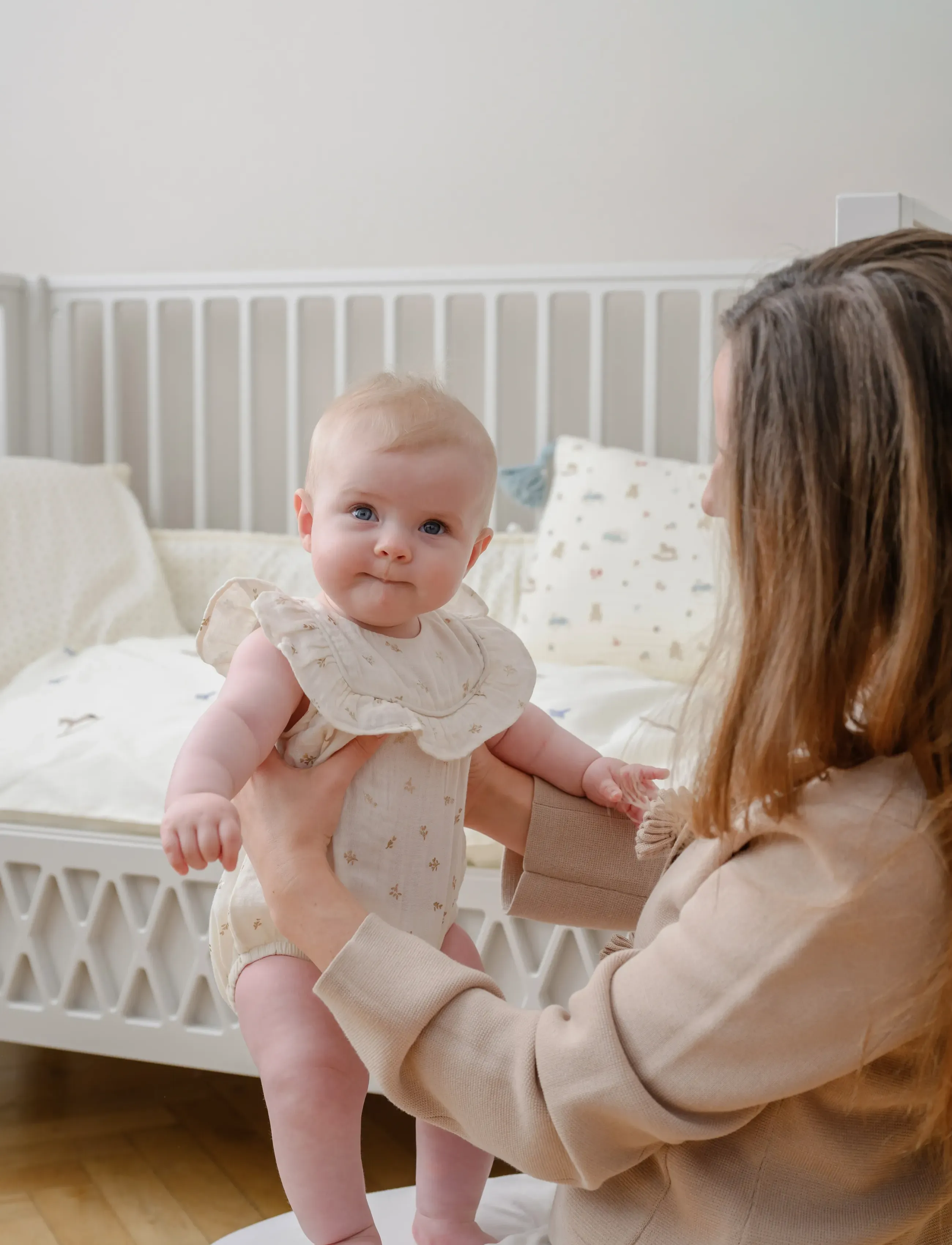 Cam Cam Copenhagen Edith Romper, 80 cm - GOTS - Gold Flower - Clothing - BOWS / cream