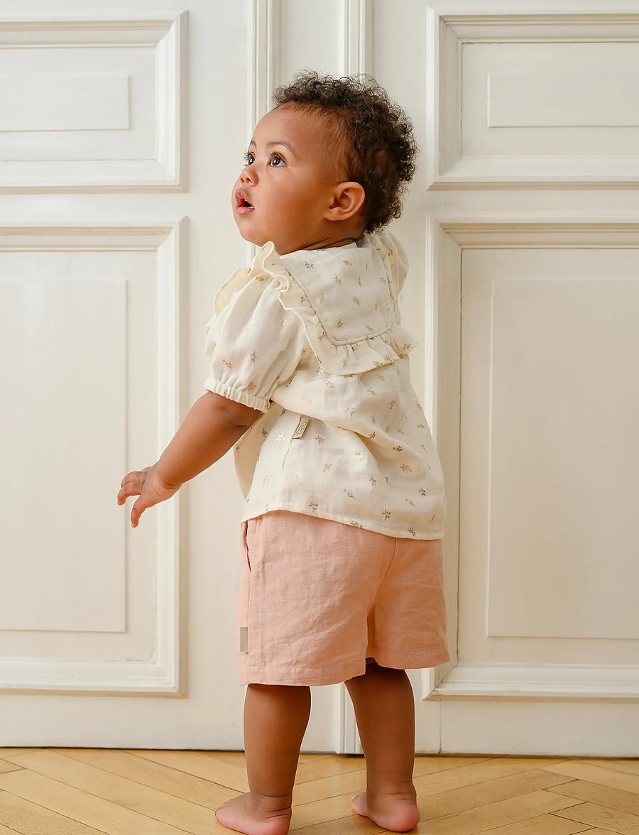 Cam Cam Copenhagen - Noa Shorts, 68 cm - GOTS - Beige Linen - shorts casual - coral - 0