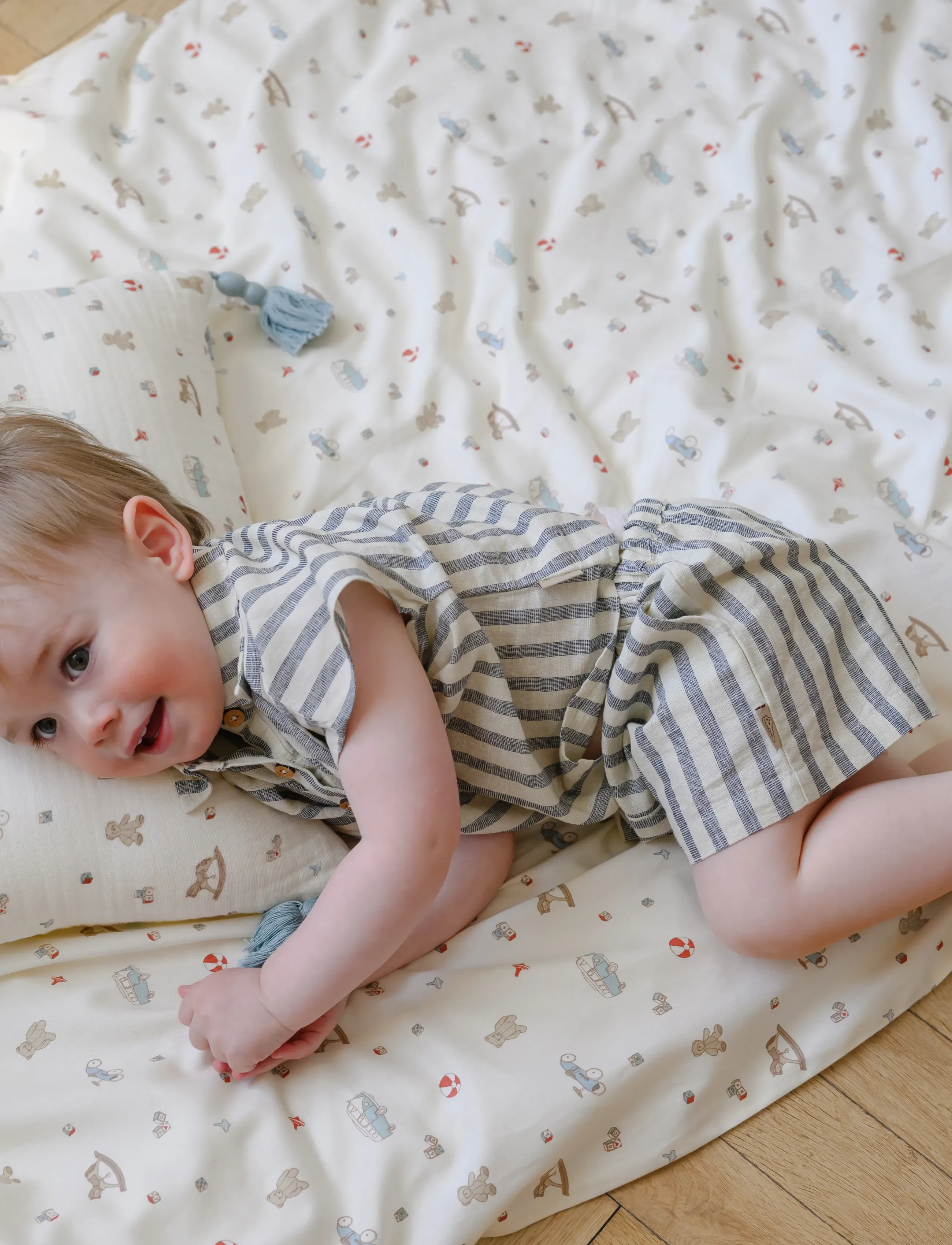 Cam Cam Copenhagen Noa Shorts, 92 cm - GOTS - Gold Flower - Cam Cam Copenhagen - SUMMER STRIPES / cream