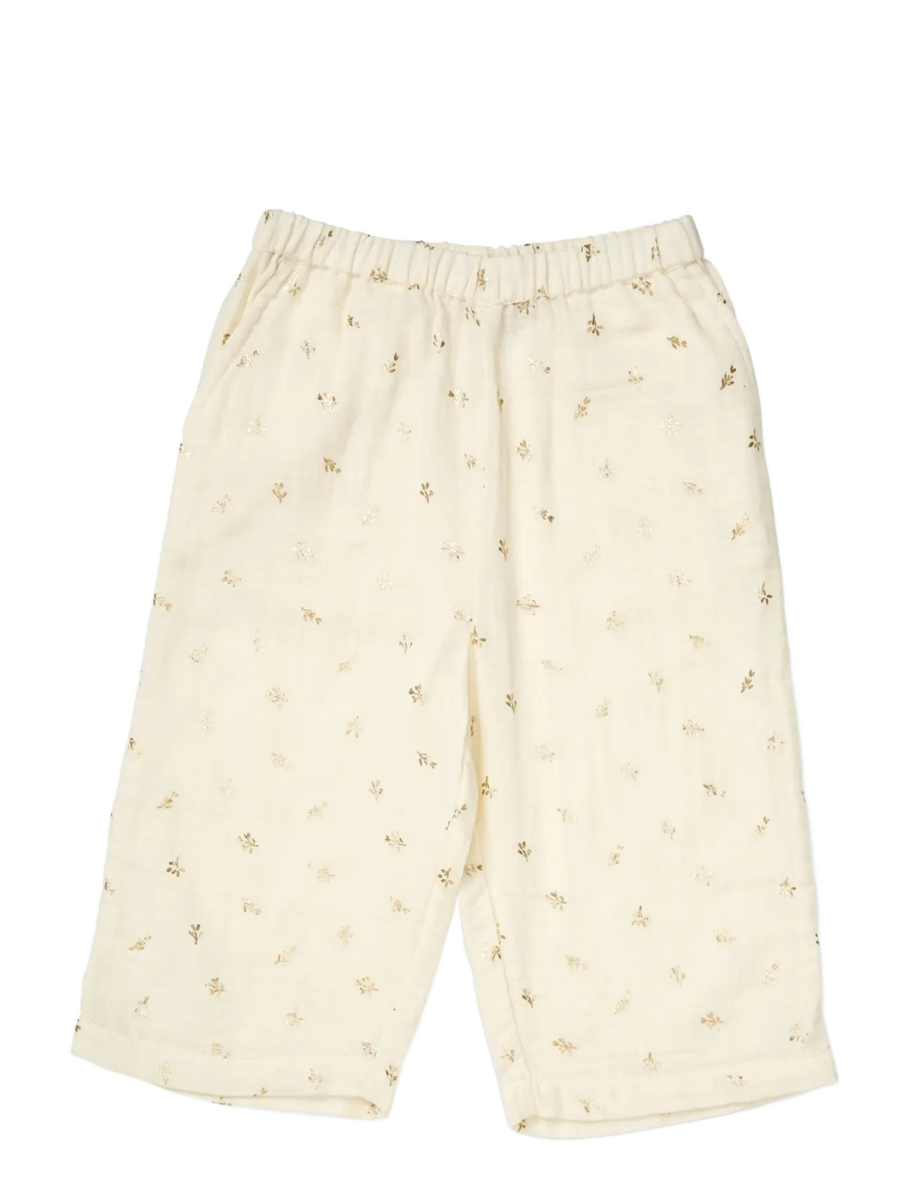 Cam Cam Copenhagen - Vilde Pants, 92 cm - GOTS - Summer Stripes - babybroeken - gold flower - 1