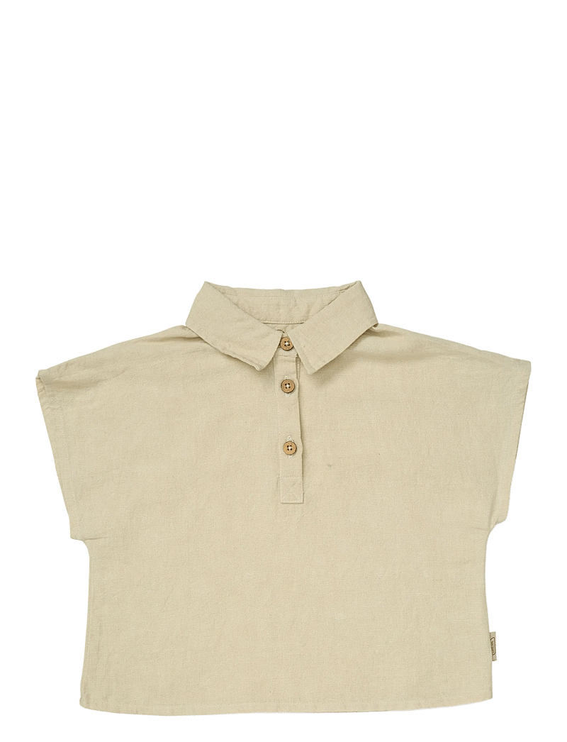 Cam Cam Copenhagen - Julian Shirt, 98 cm - GOTS - Beige Linen - kurzärmelig - beige - 1