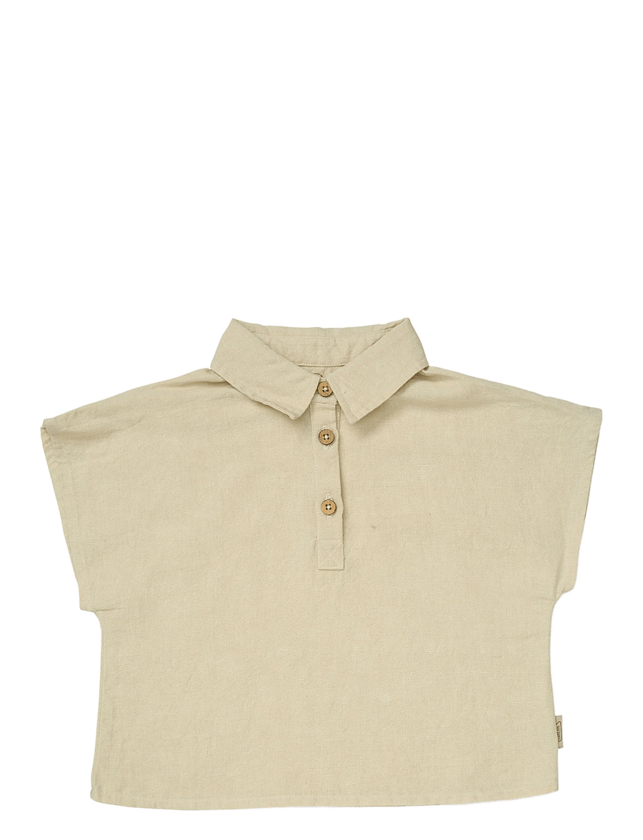 Cam Cam Copenhagen - Julian Shirt, 98 cm - GOTS - Beige Linen - kurzärmelig - beige - 1