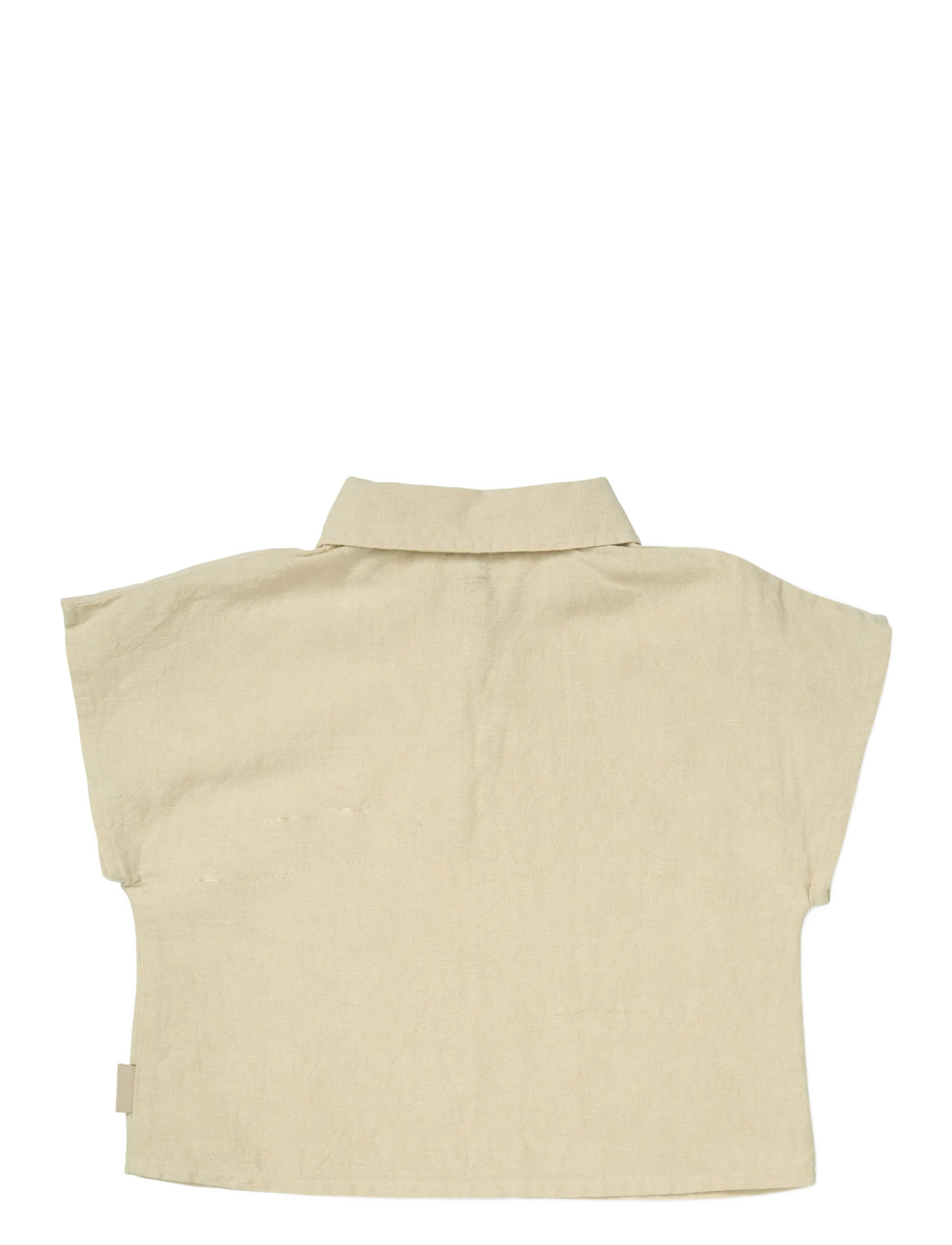 Cam Cam Copenhagen - Julian Shirt, 98 cm - GOTS - Beige Linen - kortærmede poloer - beige - 2