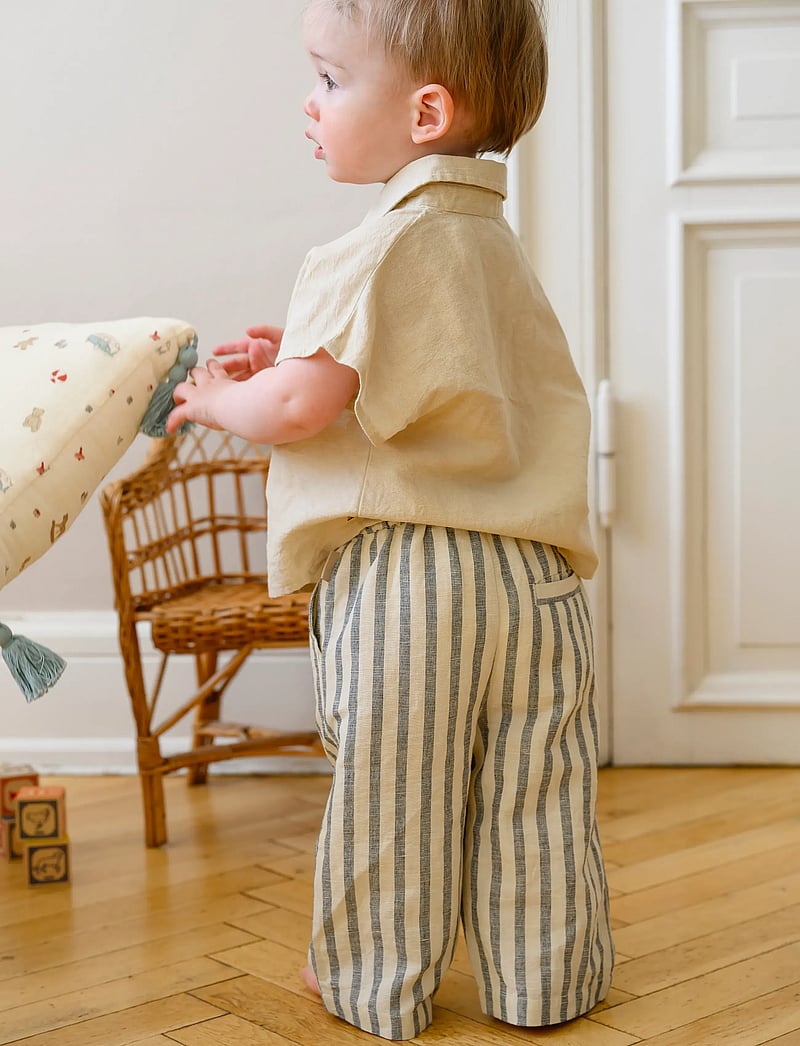 Cam Cam Copenhagen - Julian Shirt, 98 cm - GOTS - Beige Linen - kurzärmelig - beige - 0