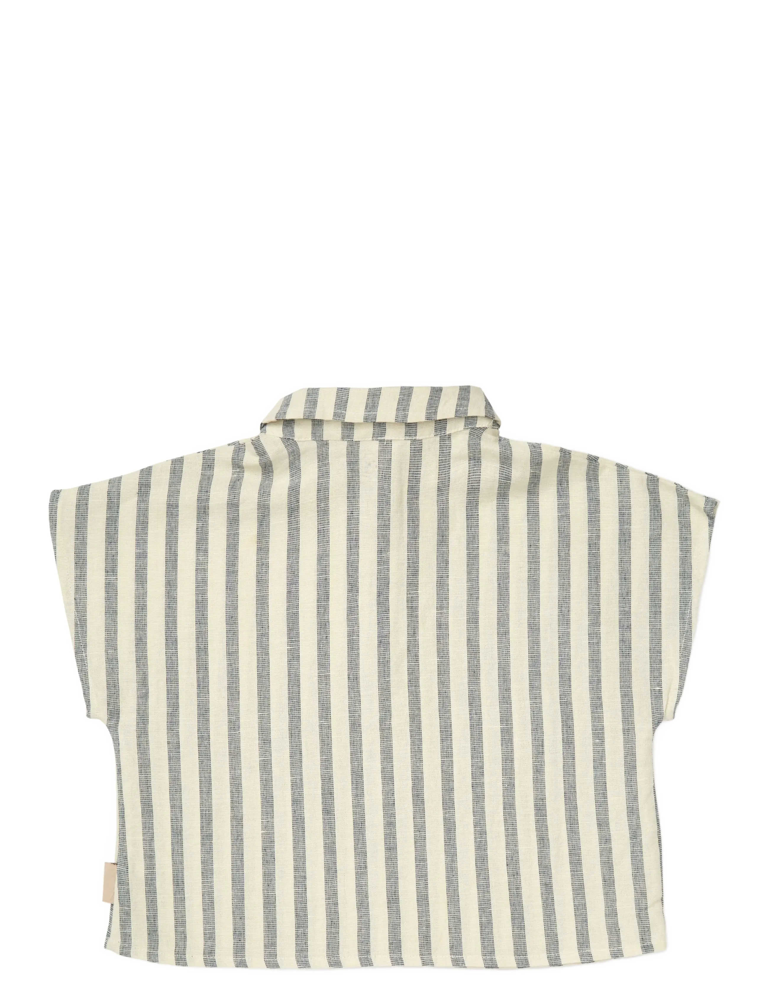 Cam Cam Copenhagen - Julian Shirt, 98 cm - GOTS - Beige Linen - kortærmede poloer - summer stripes - 2