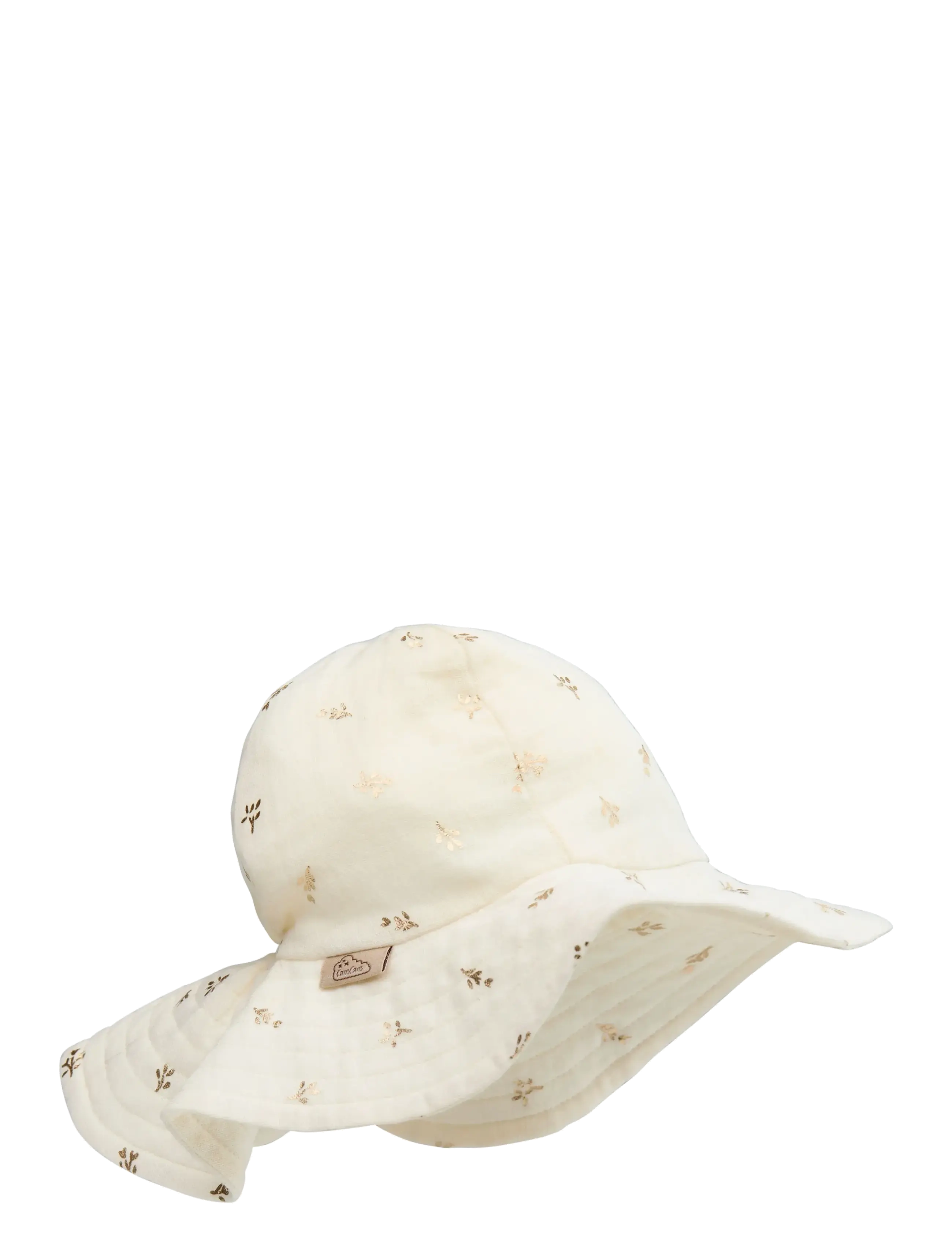 Cam Cam Copenhagen Lou Sun Hat, 56 cm - Gots - Gold Flower, 74, Cream, Tilbehør > Solhatte, Børn