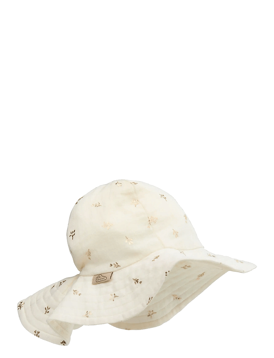 Cam Cam Copenhagen - Lou Sun Hat, 56 cm - GOTS - Gold Flower - päikesemütsid - gold flower - 0