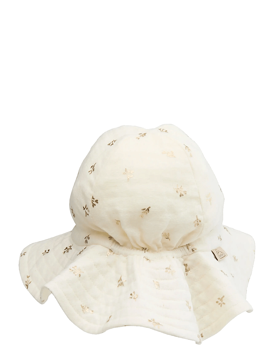 Cam Cam Copenhagen - Lou Sun Hat, 56 cm - GOTS - Gold Flower - päikesemütsid - gold flower - 1