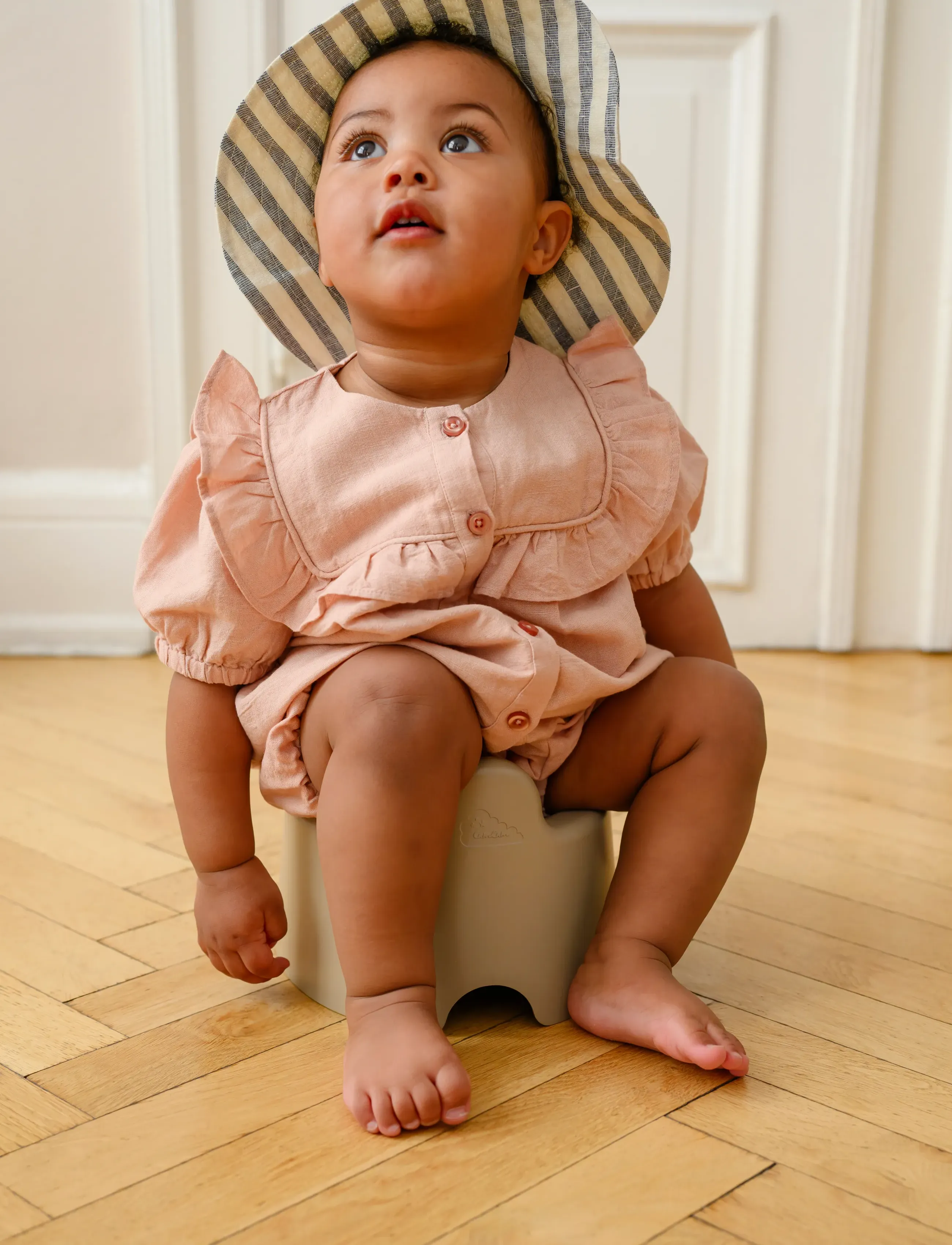 Cam Cam Copenhagen Lou Sun Hat, 74 cm - GOTS - Gold Flower - Cam Cam Copenhagen - SUMMER STRIPES / cream