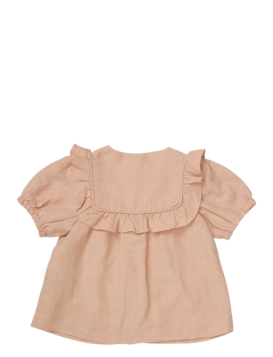 Cam Cam Copenhagen - Cleo Blouse, 80 cm - GOTS - Gold Flower - blússur og kyrtlar - coral - 2