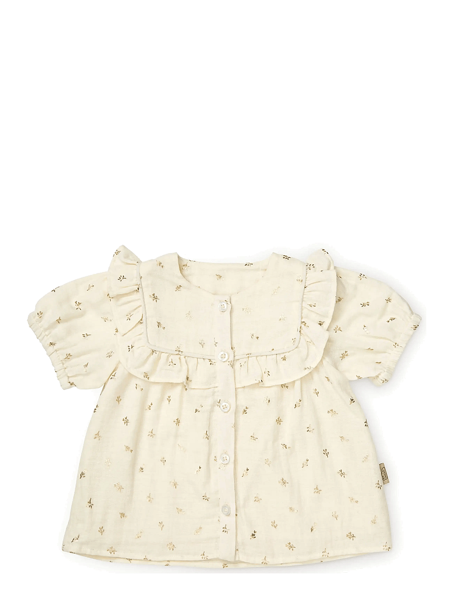 Cam Cam Copenhagen - Cleo Blouse, 80 cm - GOTS - Gold Flower - blusen & tuniken - gold flower - 1