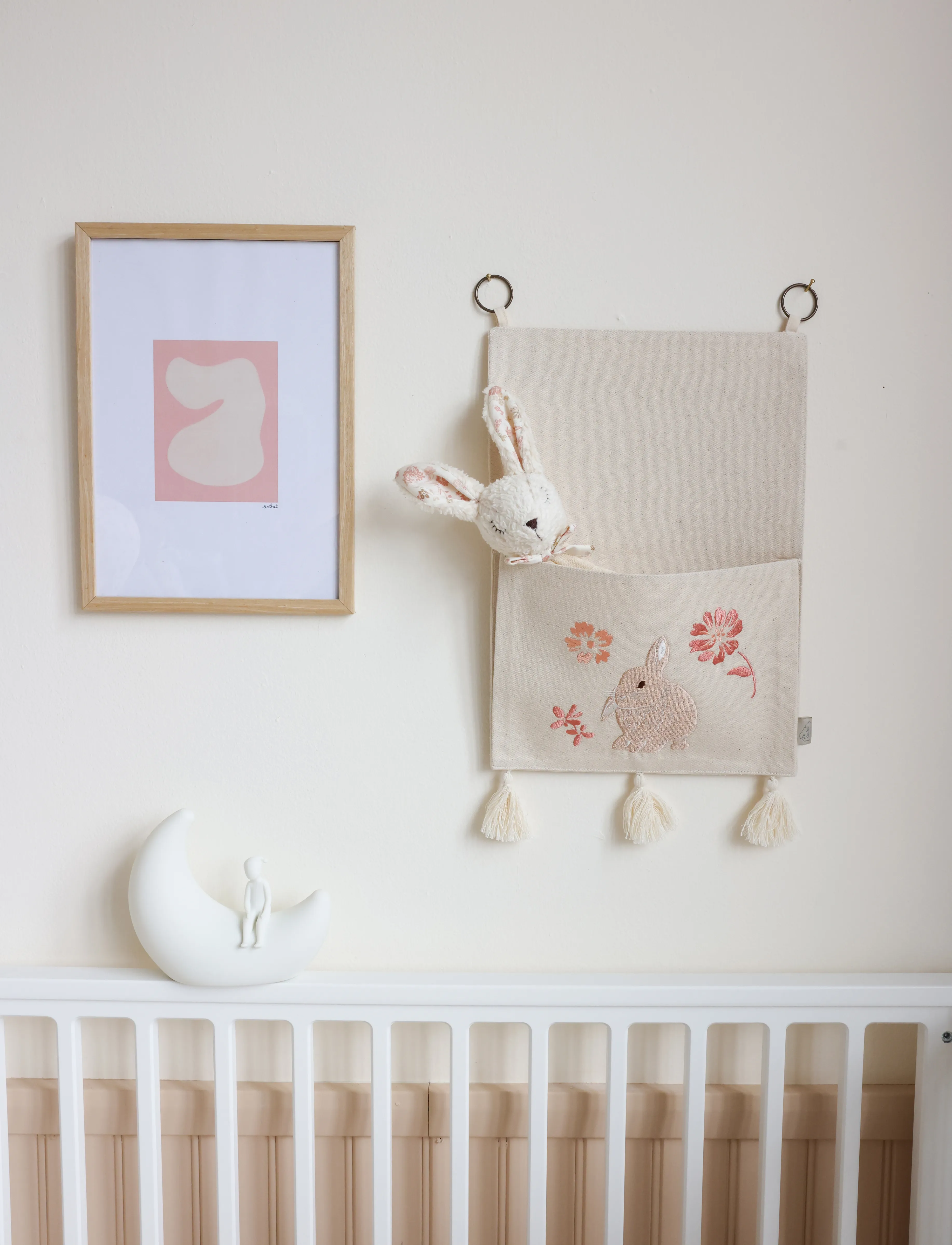 Cam Copenhagen Wall Pocket Gots, One Size, Kids Decor, Creme - Decors, Kinder